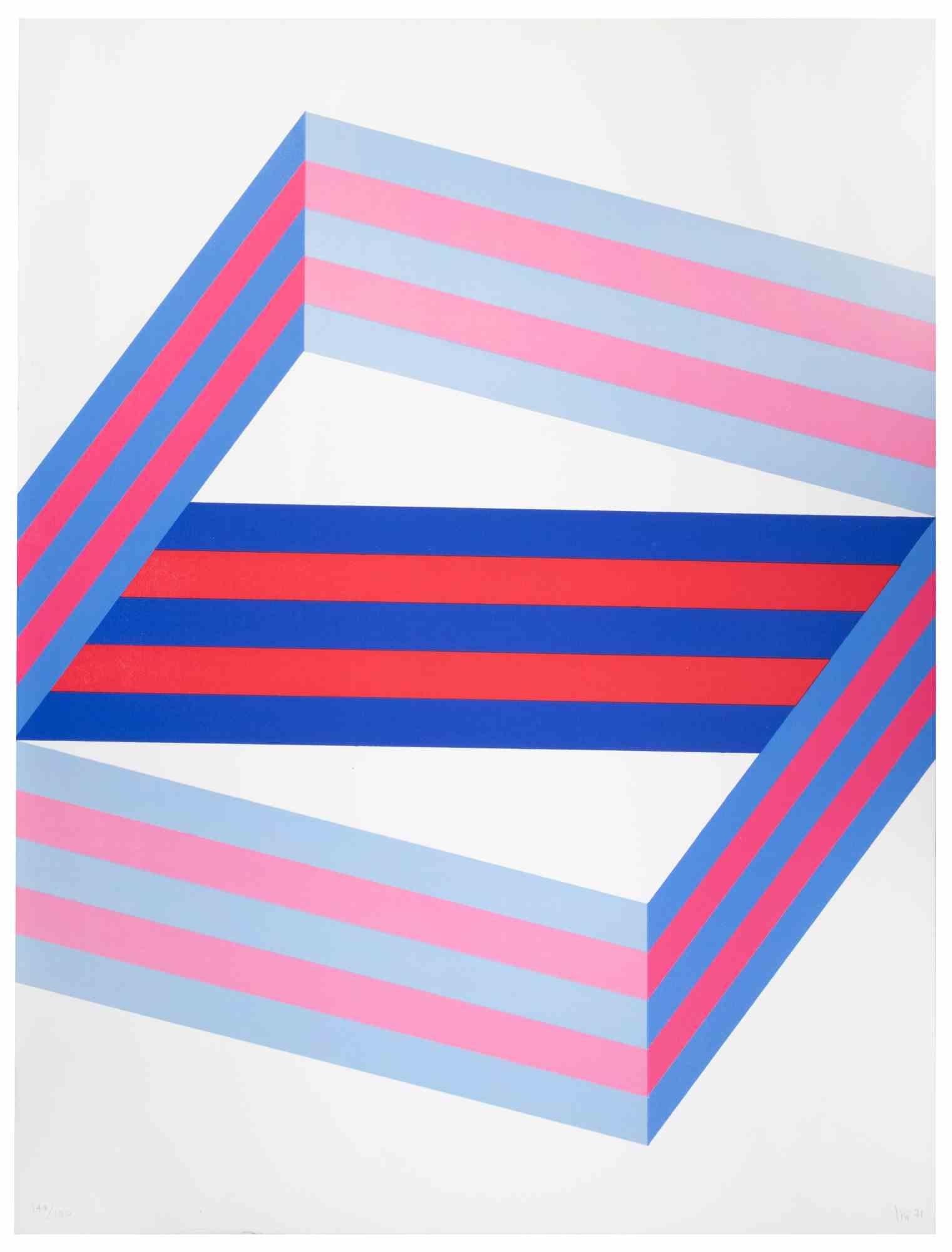 Perspective is a lithograph realized by Renato Livi in 1971.

Hand-signed and dated on the lower right margin.

Numbered on the lower left margin. Edition 144/150

Abstract composition on the tones of blue and pink, harmoniously realised by mastery
