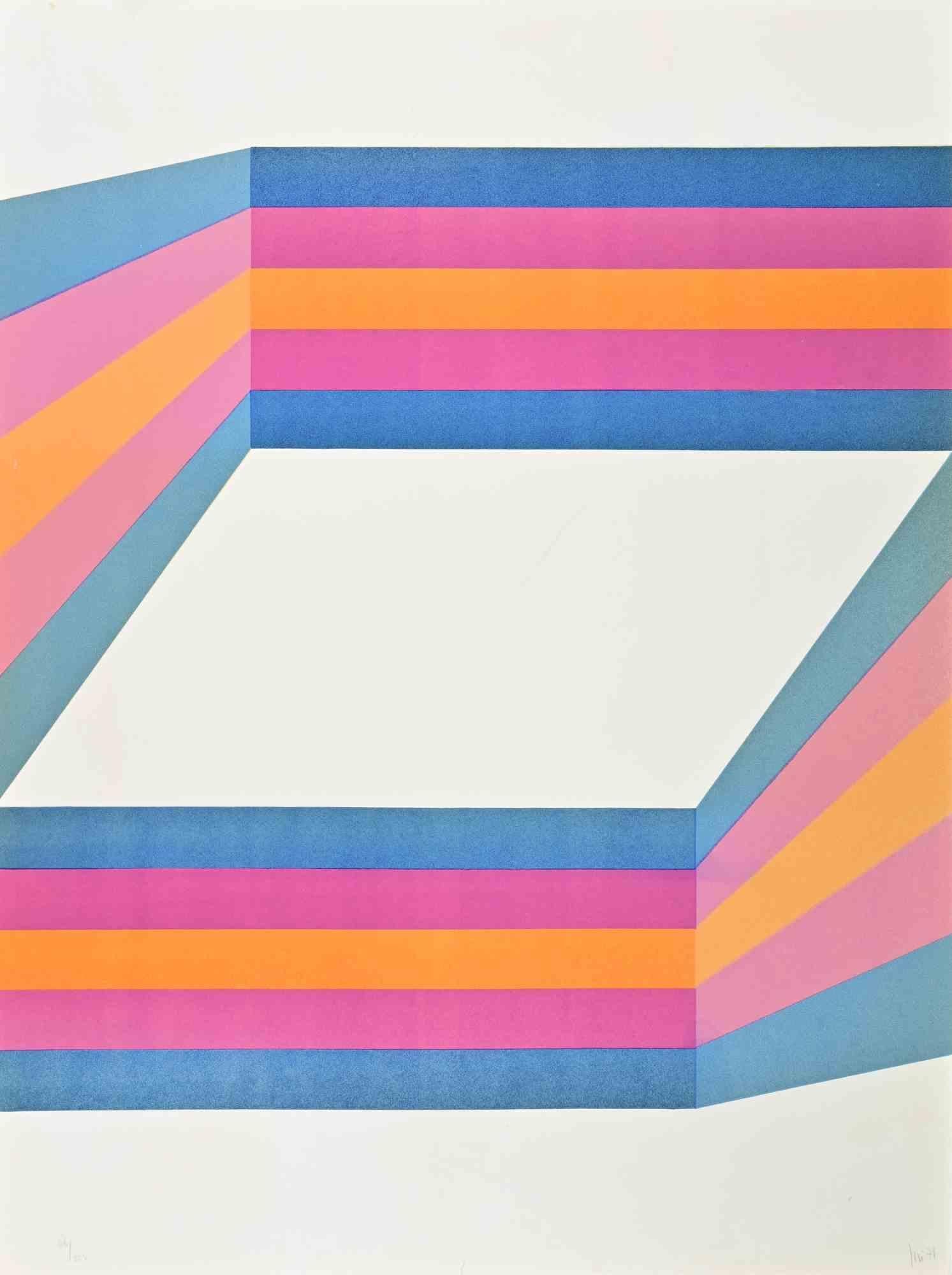 Perspective is a lithograph realized by Renato Livi in 1971.

Hand-signed in the lower right margin.

Numbered on the lower left margin. Edition of 125.

Abstract composition is harmoniously realized by mastery of applying aesthetic codes.

Renato