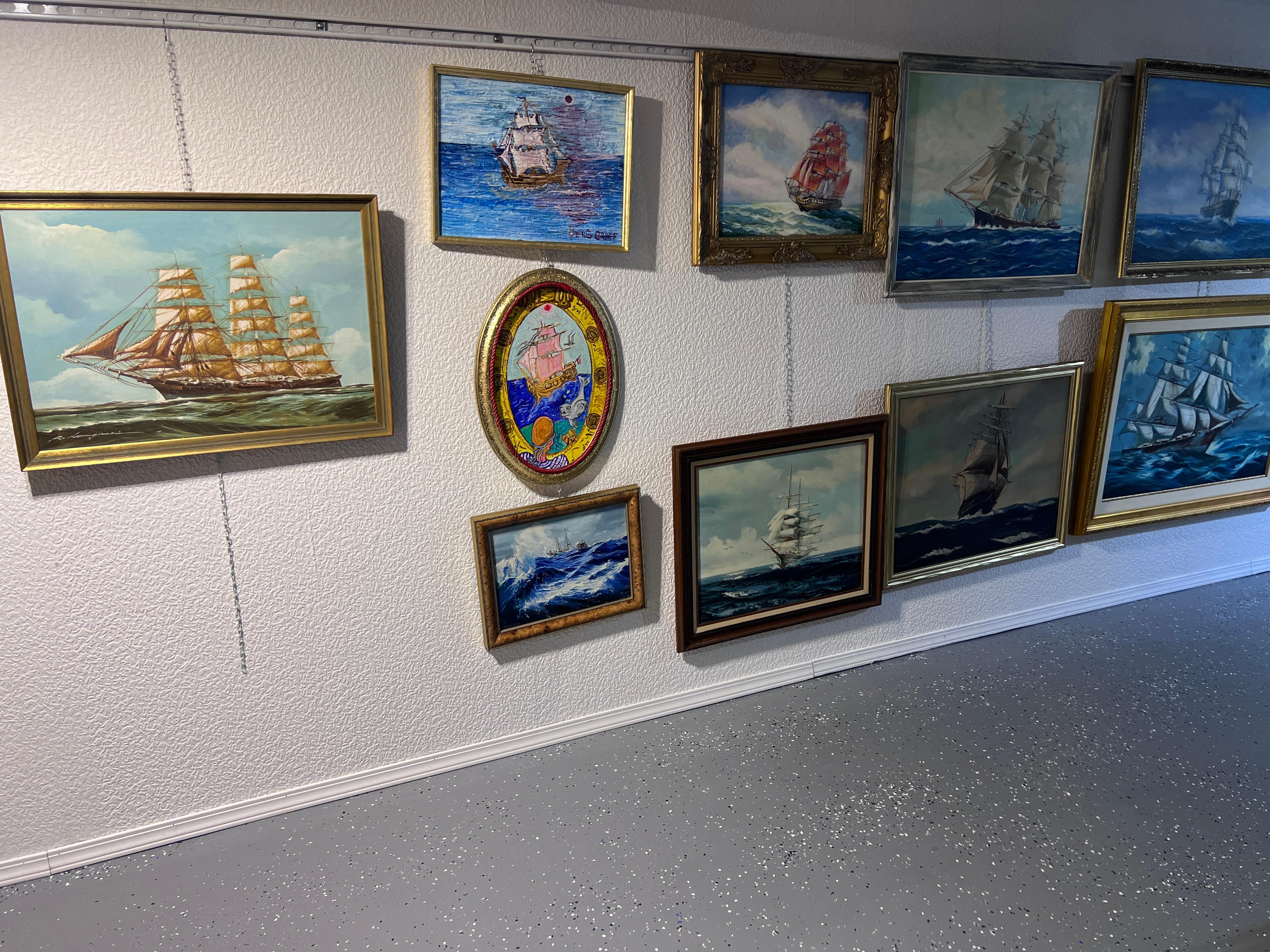 Grande peinture à l'huile sur toile Clipper ship de l'artiste italien Renato Longanesi répertorié en vente 10