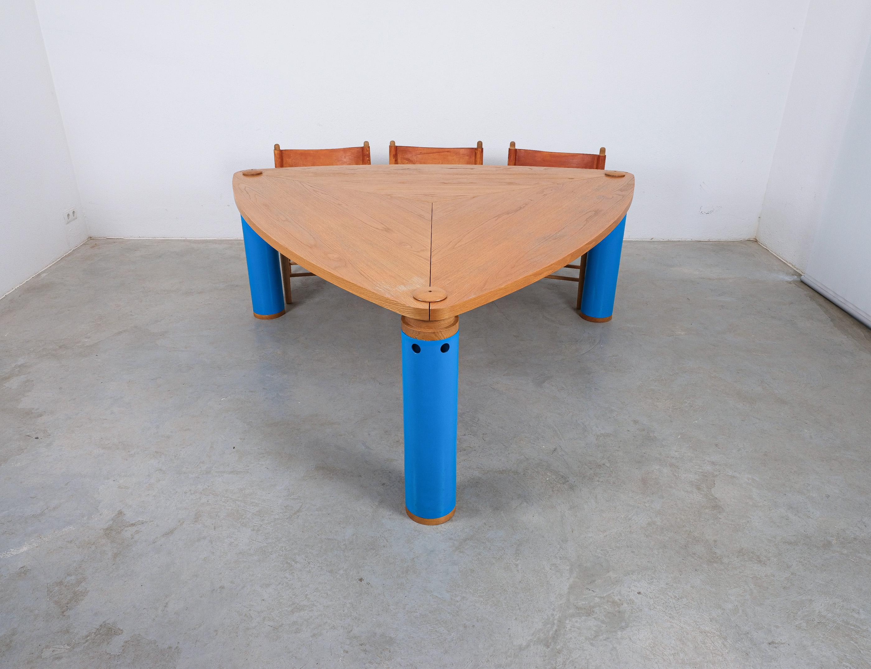 Italian Renato Mandurini Very Large Dining Table Post-Modern, 1980 For Sale