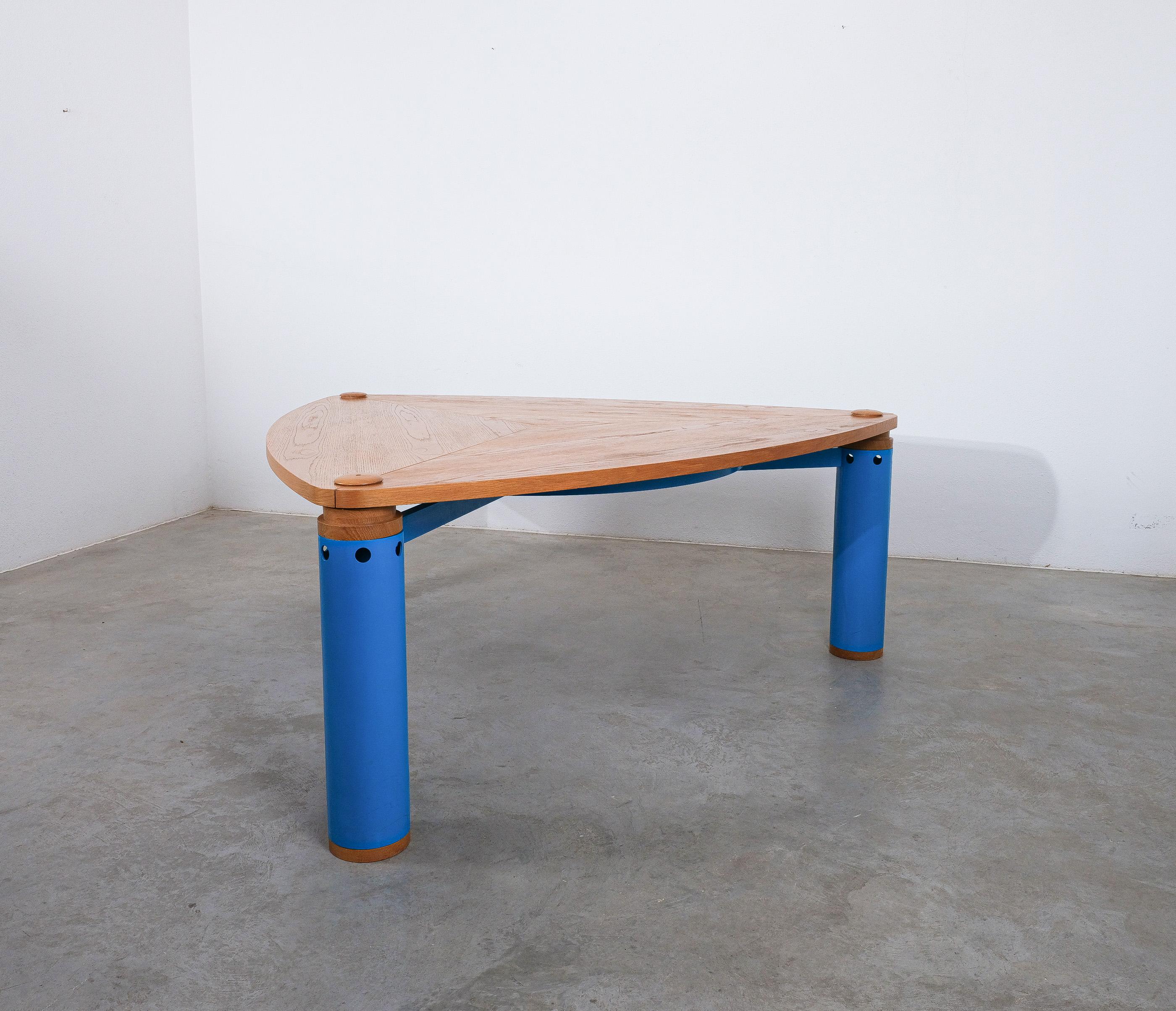 Plywood Renato Mandurini Very Large Dining Table Post-Modern, 1980 For Sale