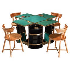 Used Renato Meneghetti 'Cubo' Folding Game Table Set with Chairs 