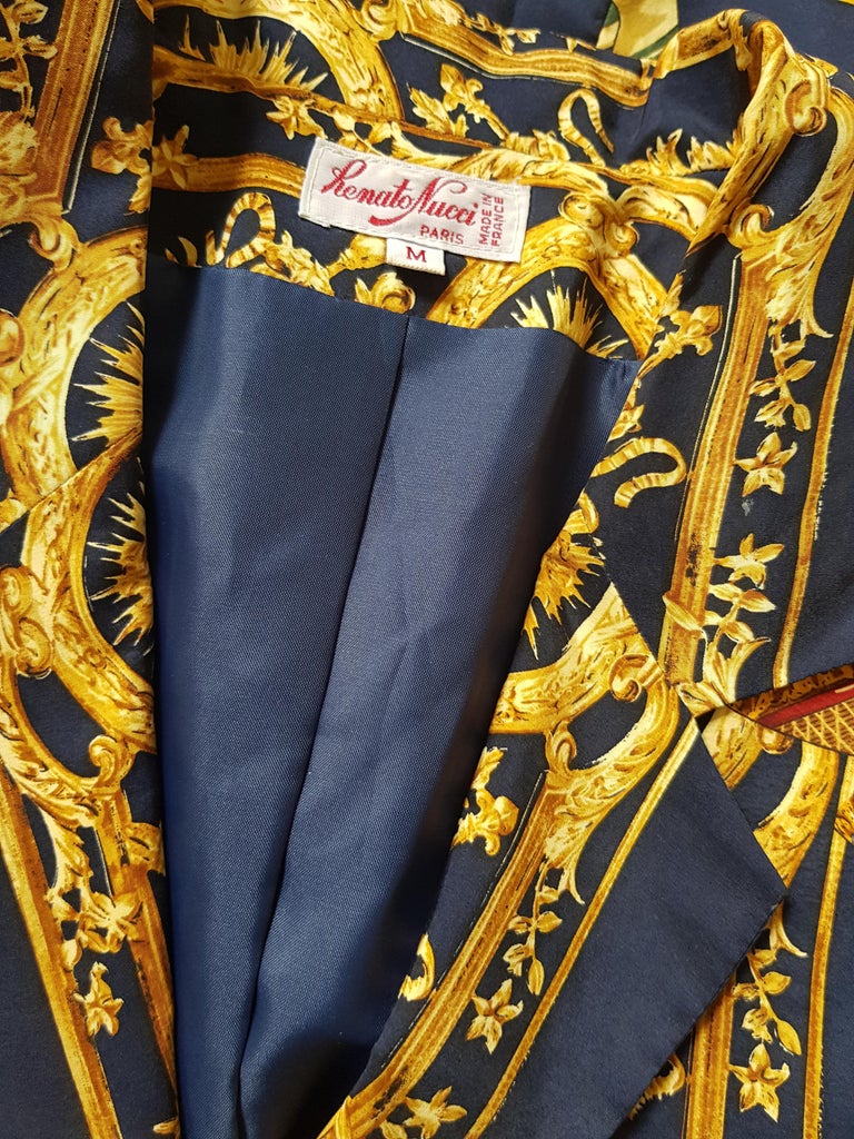 RENATO NUCCI vintage baroque silk Blazer, c. 90s For Sale at 1stDibs