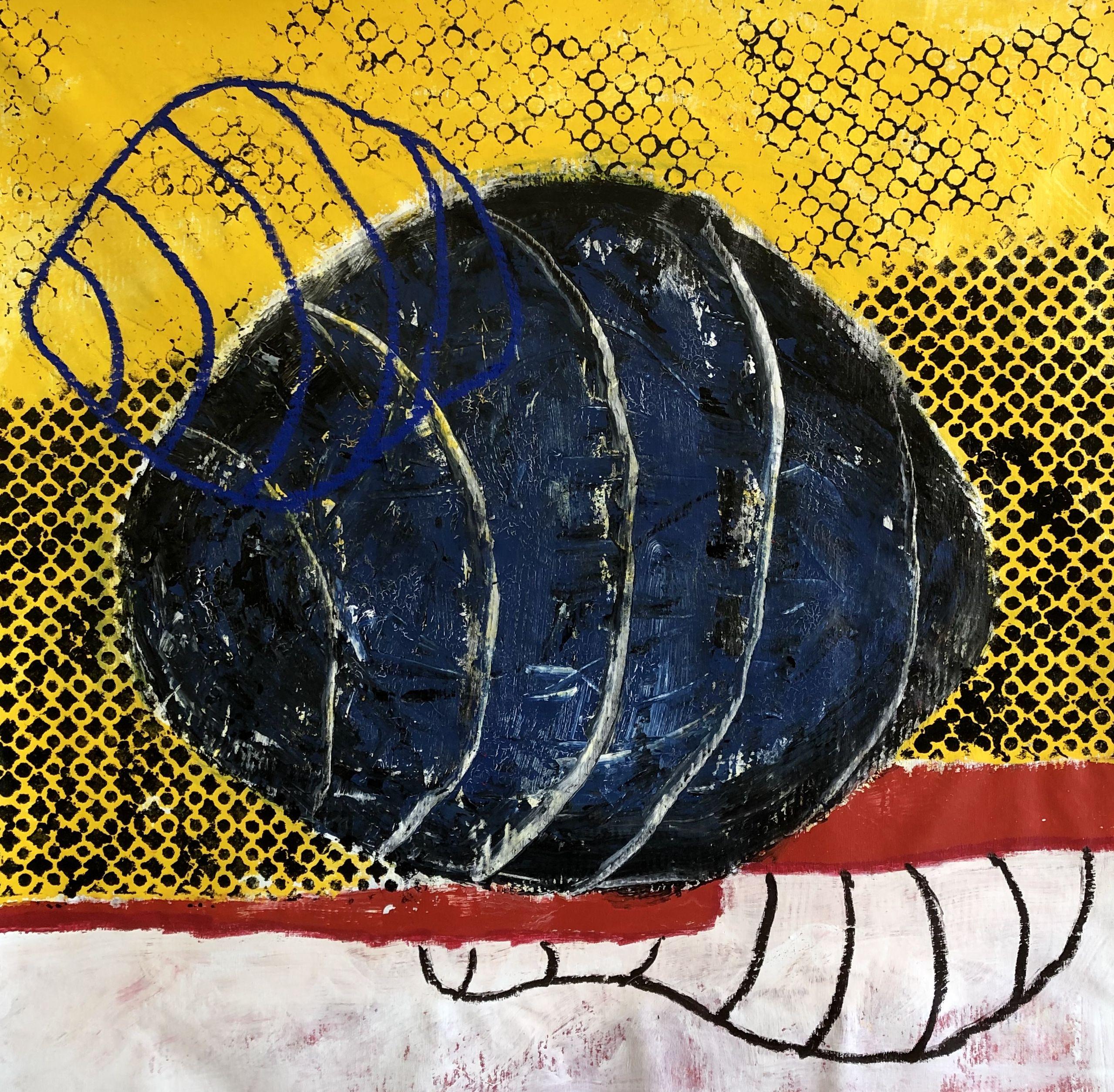 Abstract Painting di Renato Ochoa - Occhi blu, Pittura, Acrilico su tela