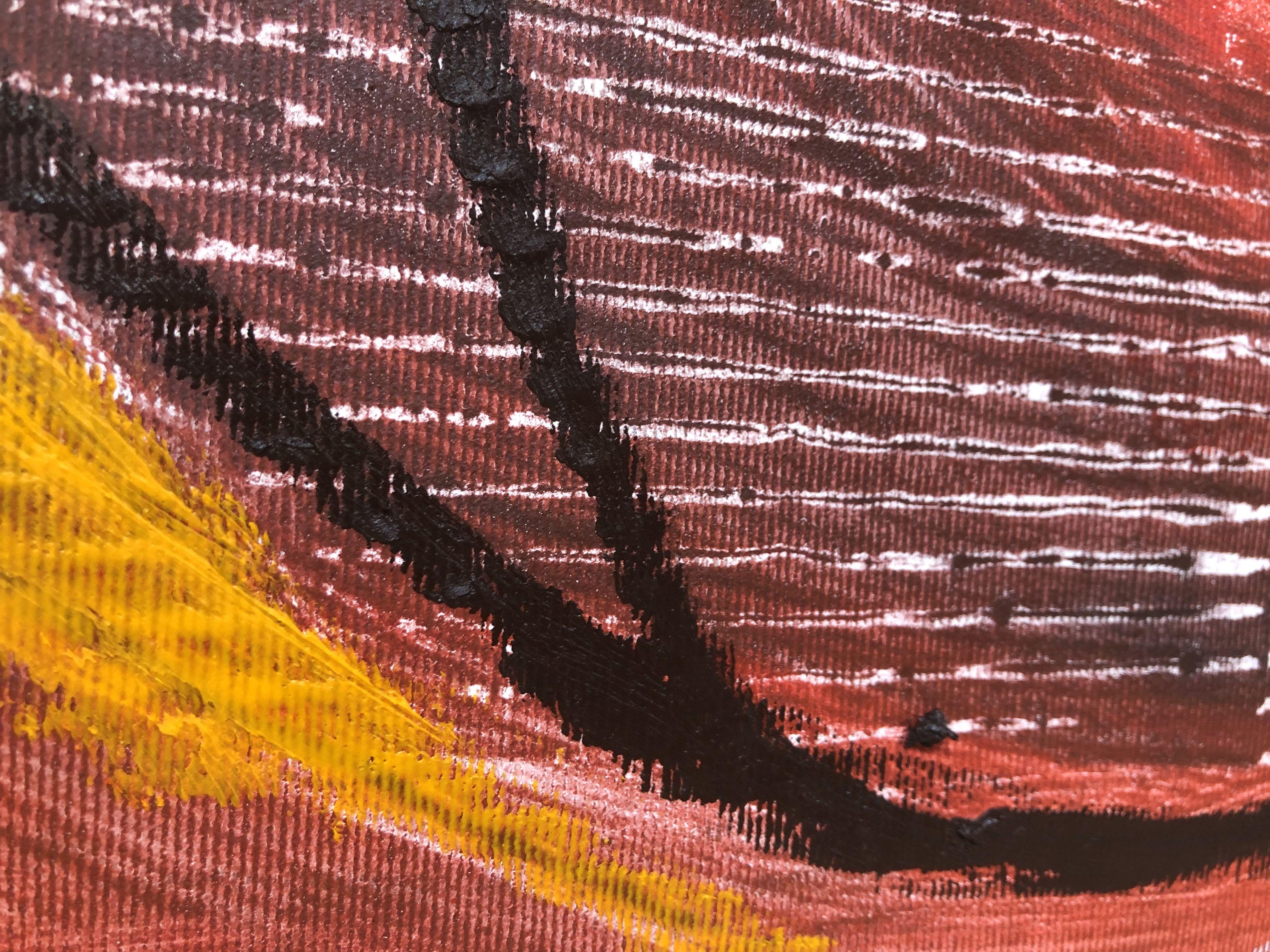 Painting: Enamel, Acrylic, Oil, Graphite, Pencil on Canvas.    Part of the recent collection called Transcending Through Truth , was inspired after walking from France to Spain, about 800 km and finishing the Camino de Compostela, along with my wife