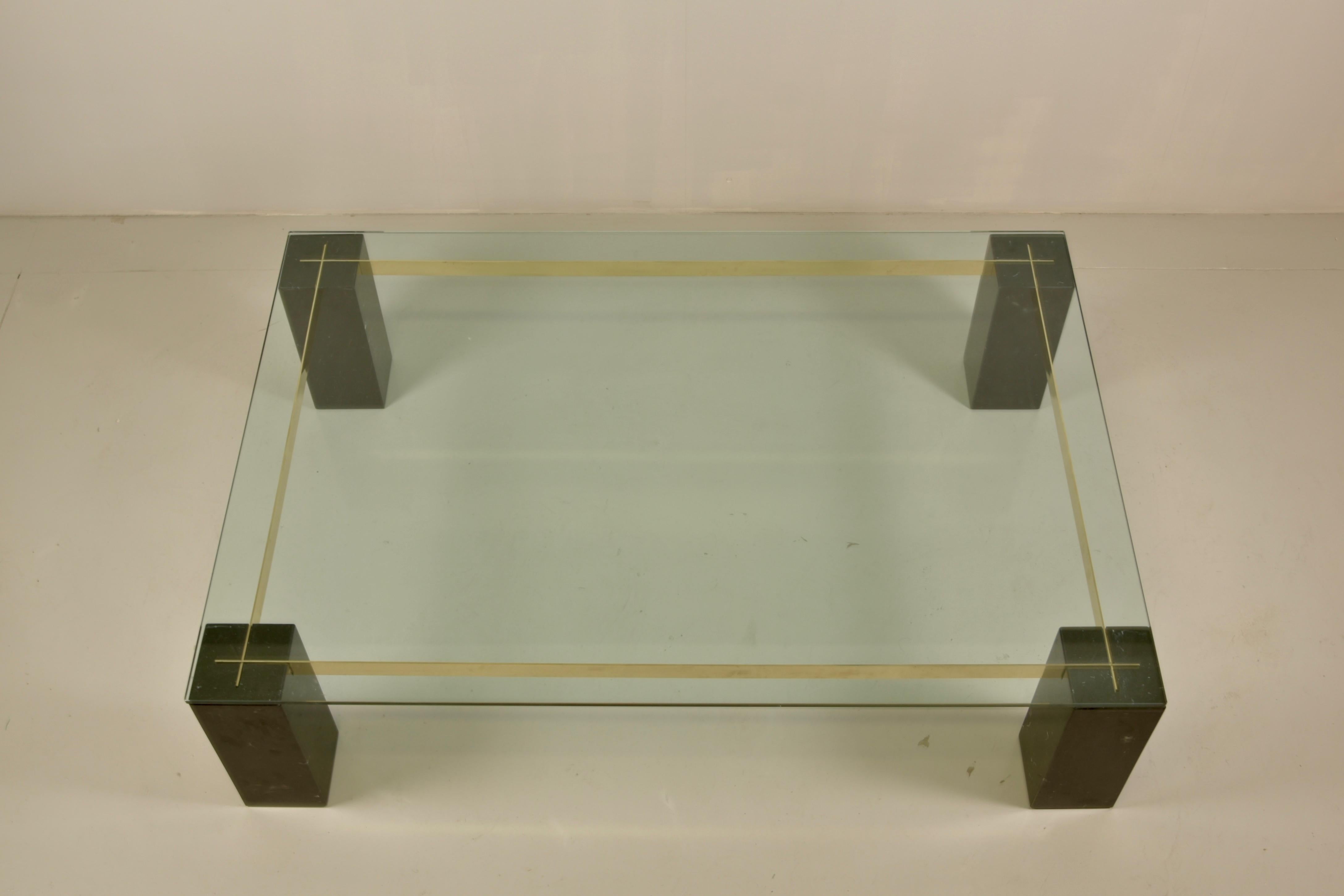 Renato Polidori for Skipper Rare Glass and Marble Coffee Table For Sale 13