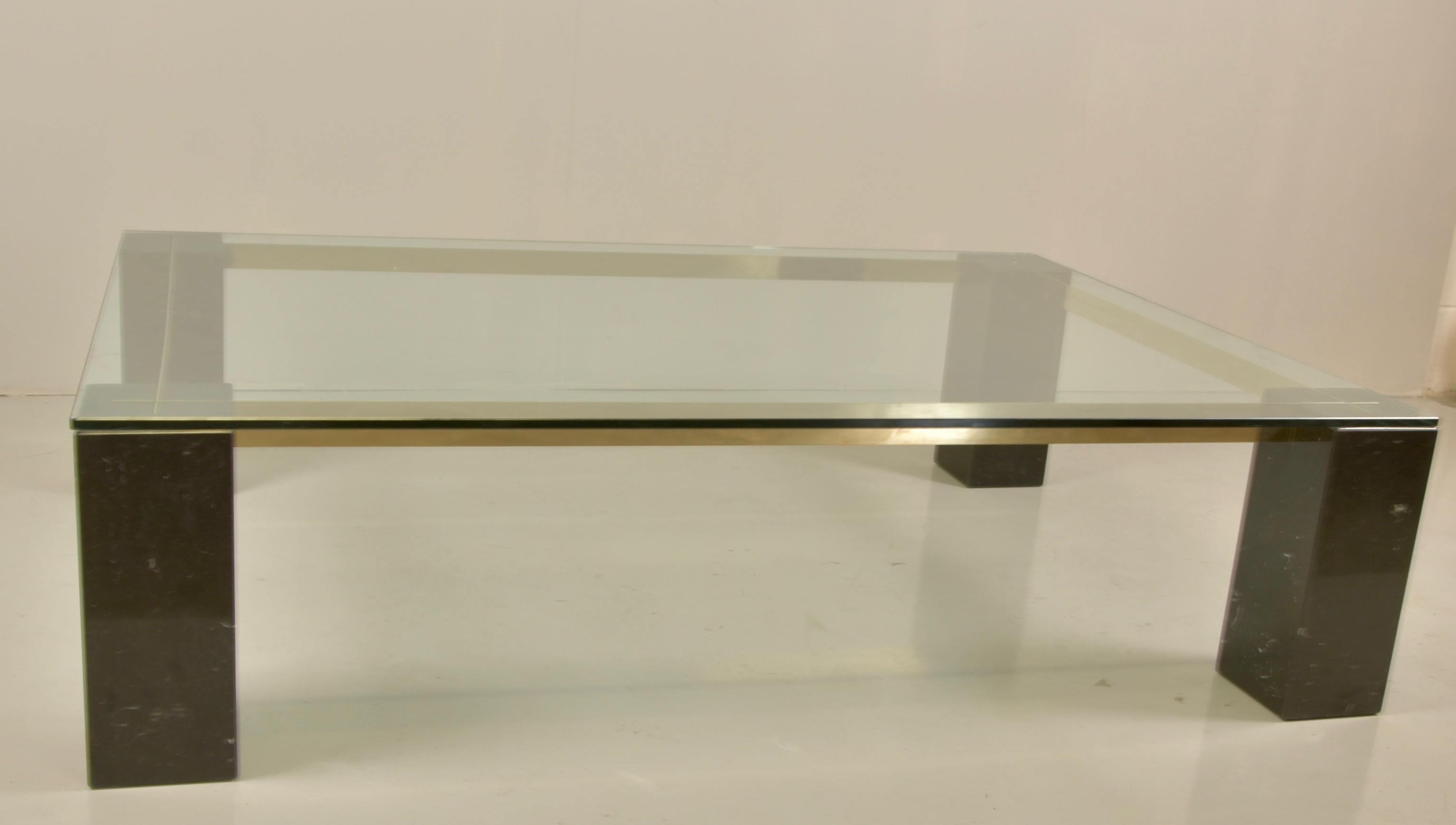 Renato Polidori for Skipper Rare Glass and Marble Coffee Table In Excellent Condition For Sale In Rovereta, SM