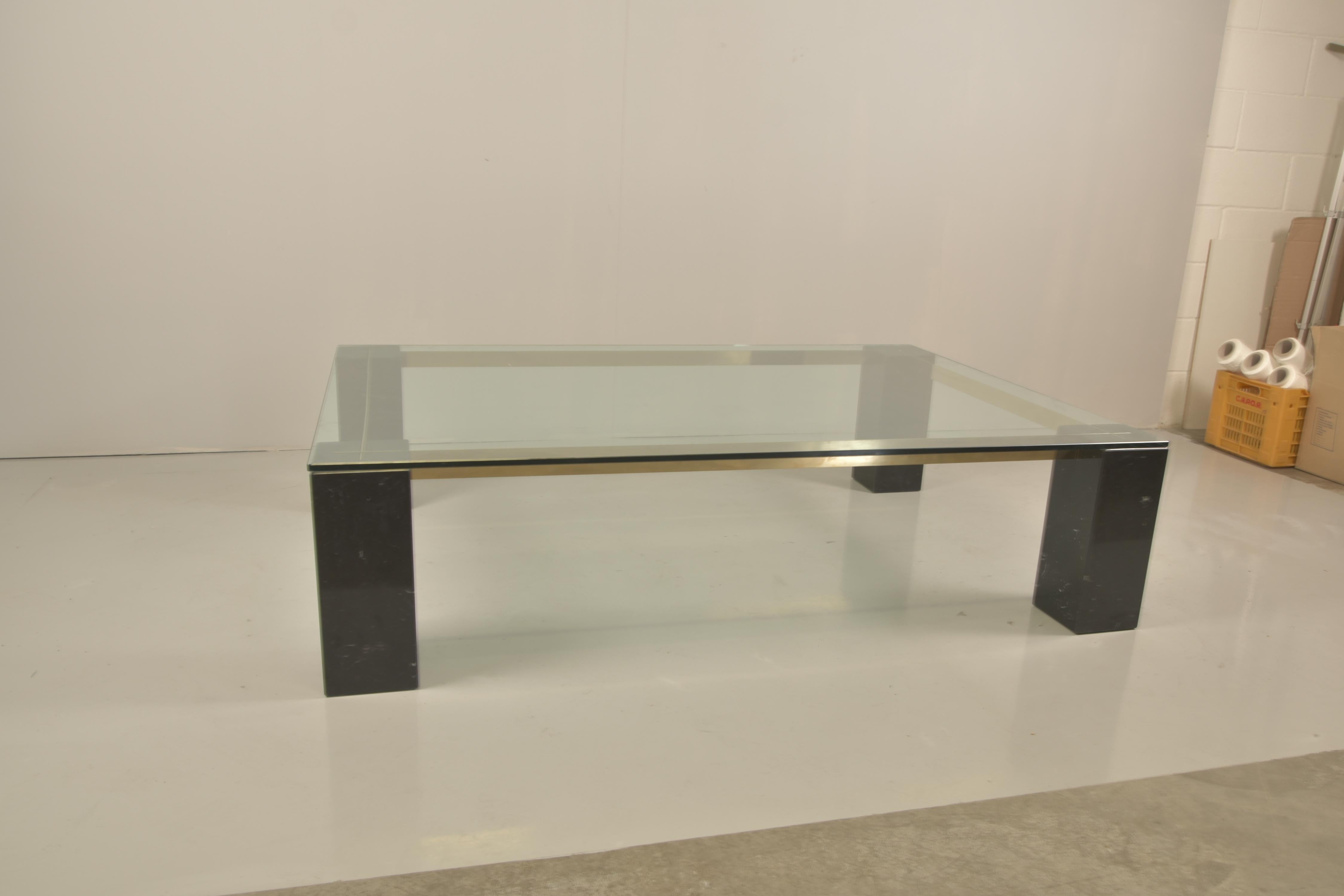 20th Century Renato Polidori for Skipper Rare Glass and Marble Coffee Table For Sale