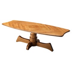 Renato e Roberto Madurini Dining Table with Inlayed Top and Sculptural Base 
