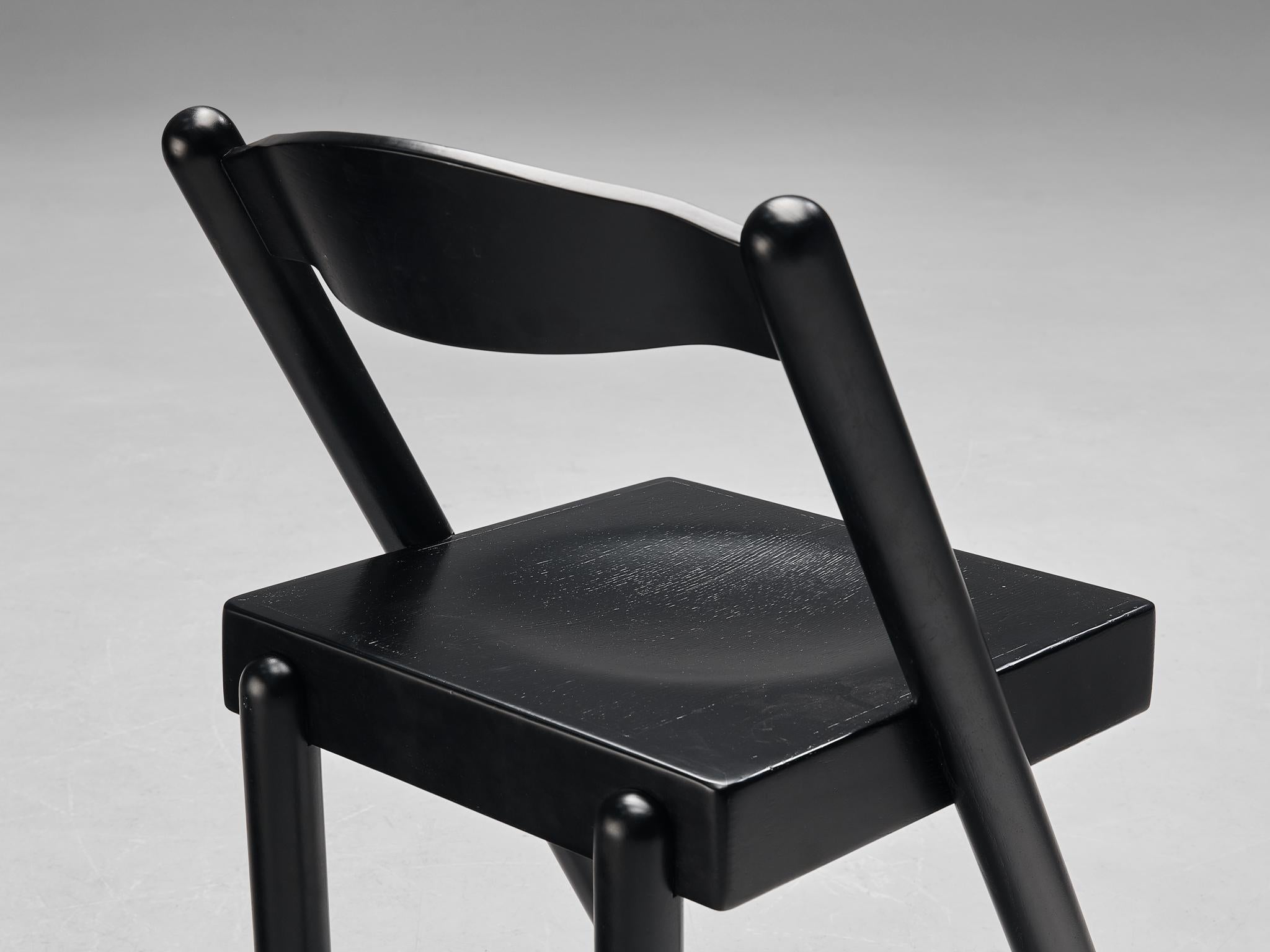 Renato Toso & Roberto Pamio für Stilwood, achtteiliges Hocker-Set aus gebeizter Esche in gebeizter Esche im Angebot 3