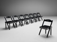 Renato Toso & Roberto Pamio for Stilwood Set of Eight Stools in Stained Ash