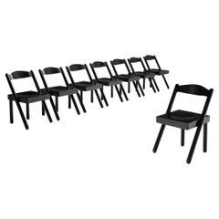Renato Toso & Roberto Pamio for Stilwood Set of Eight Stools in Stained Ash