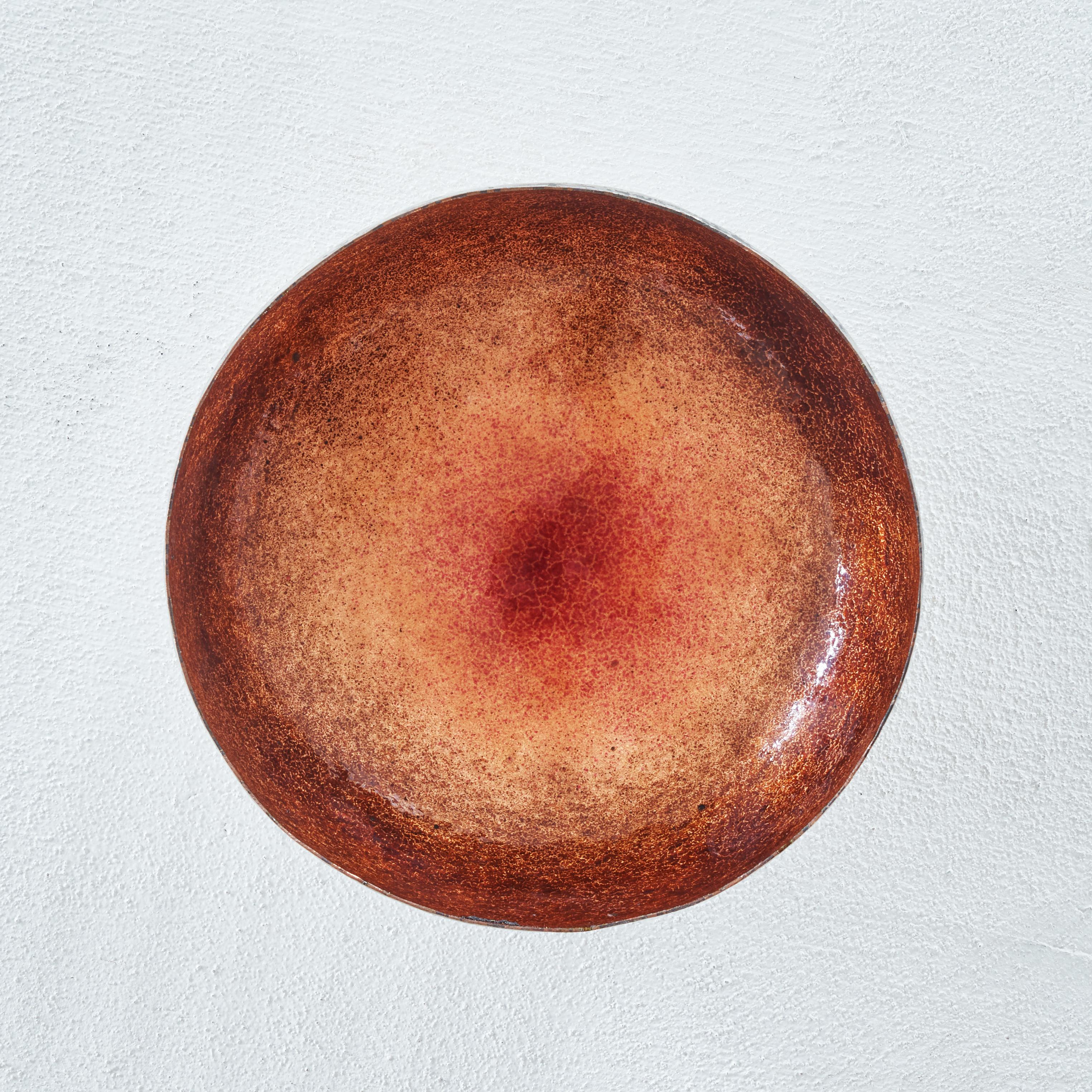 Hand-Crafted Renato Vanzelli Hand Hammered and Enamelled Bowl, 1960s For Sale