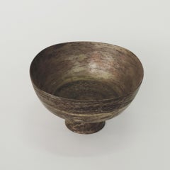 Renato Vanzelli Metal Vase on Foot, Italy, 1960s