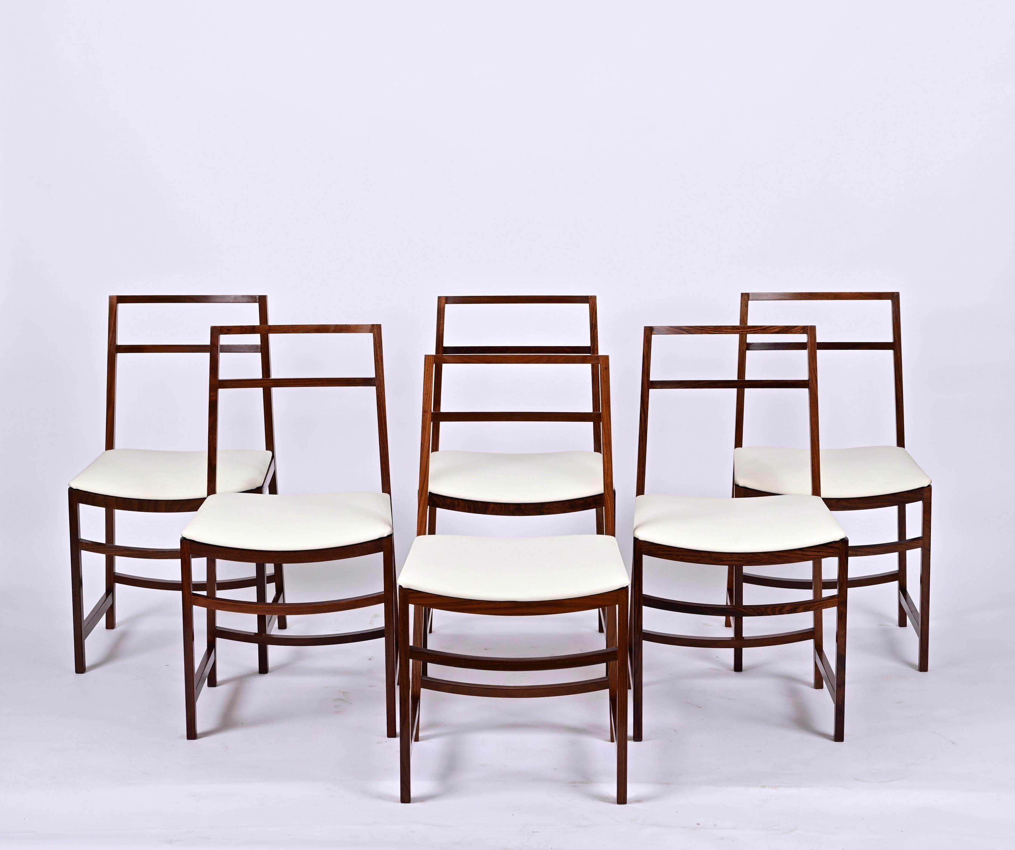 Midcentury Italian Dining Chairs in Teak, Renato Venturi for MIM Roma, 1960s For Sale 5