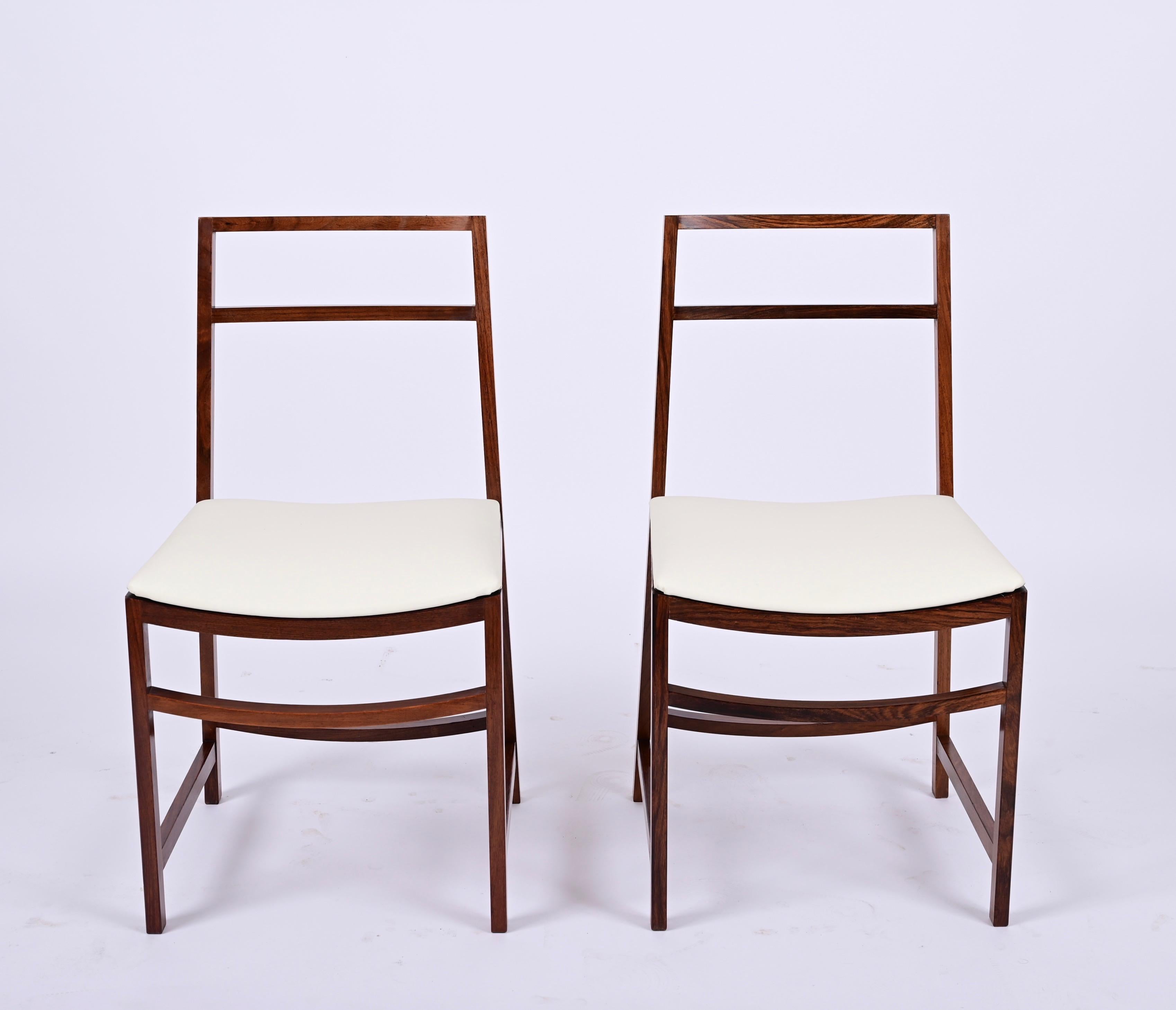 Midcentury Italian Dining Chairs in Teak, Renato Venturi for MIM Roma, 1960s For Sale 6