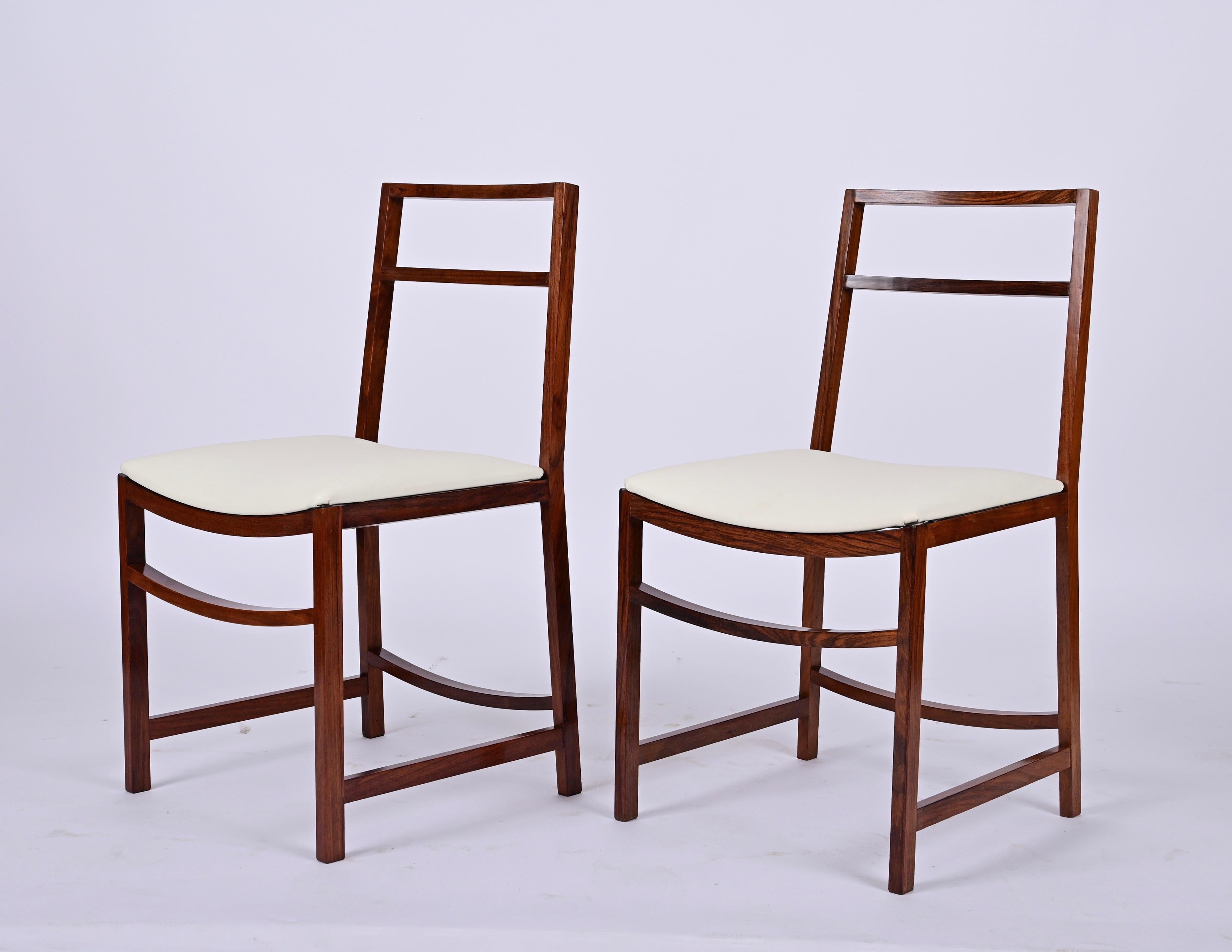 Midcentury Italian Dining Chairs in Teak, Renato Venturi for MIM Roma, 1960s For Sale 7