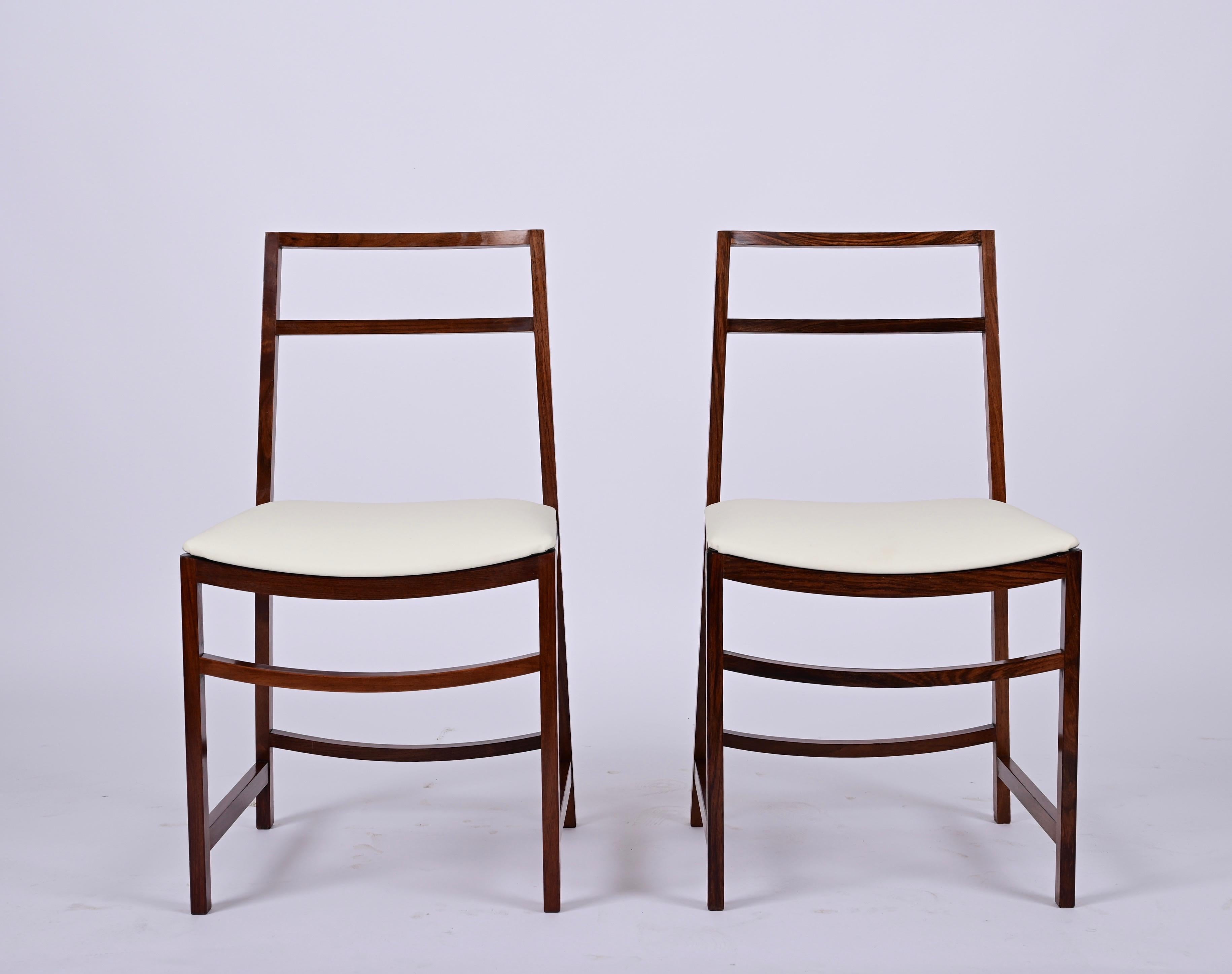 Midcentury Italian Dining Chairs in Teak, Renato Venturi for MIM Roma, 1960s For Sale 8