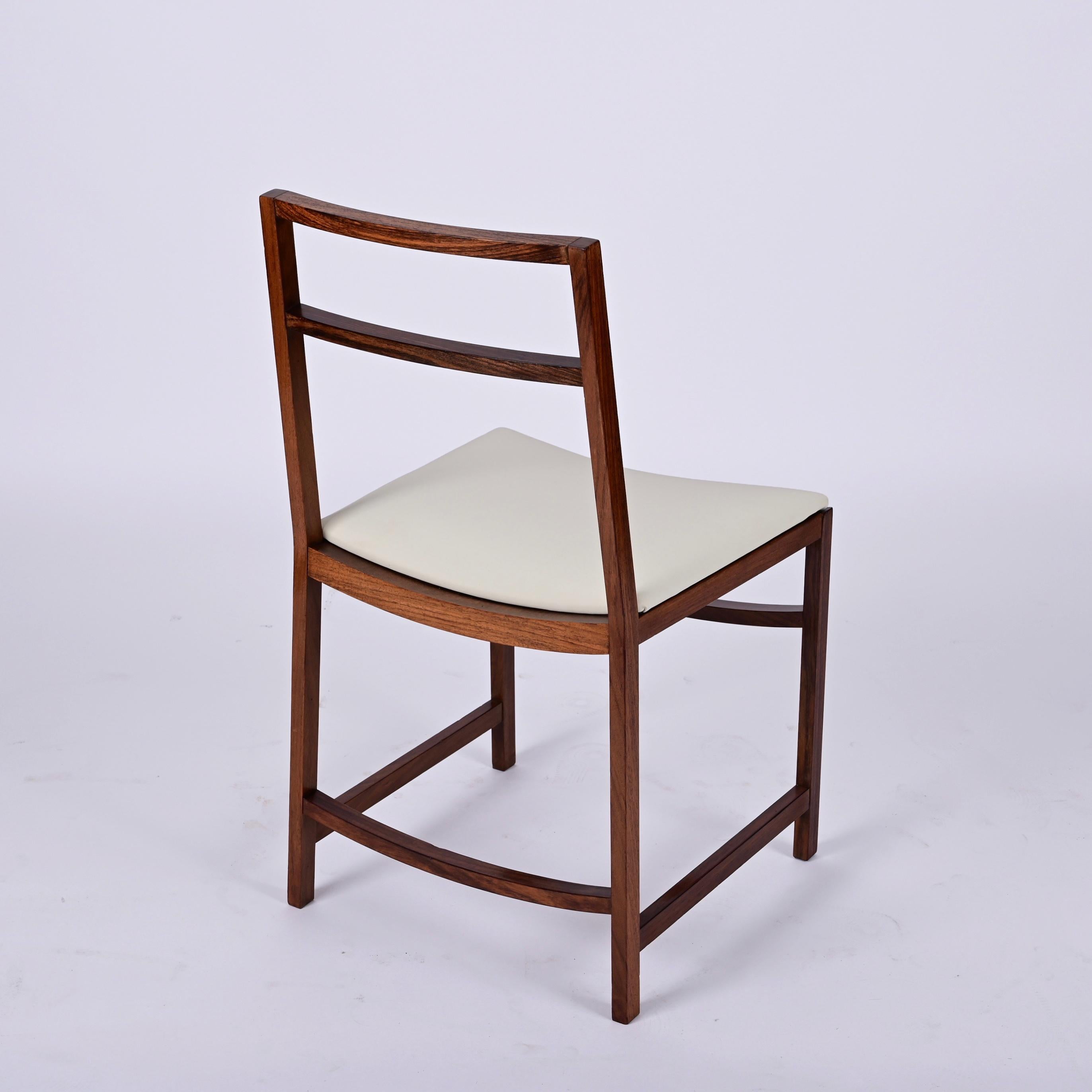 Midcentury Italian Dining Chairs in Teak, Renato Venturi for MIM Roma, 1960s For Sale 9