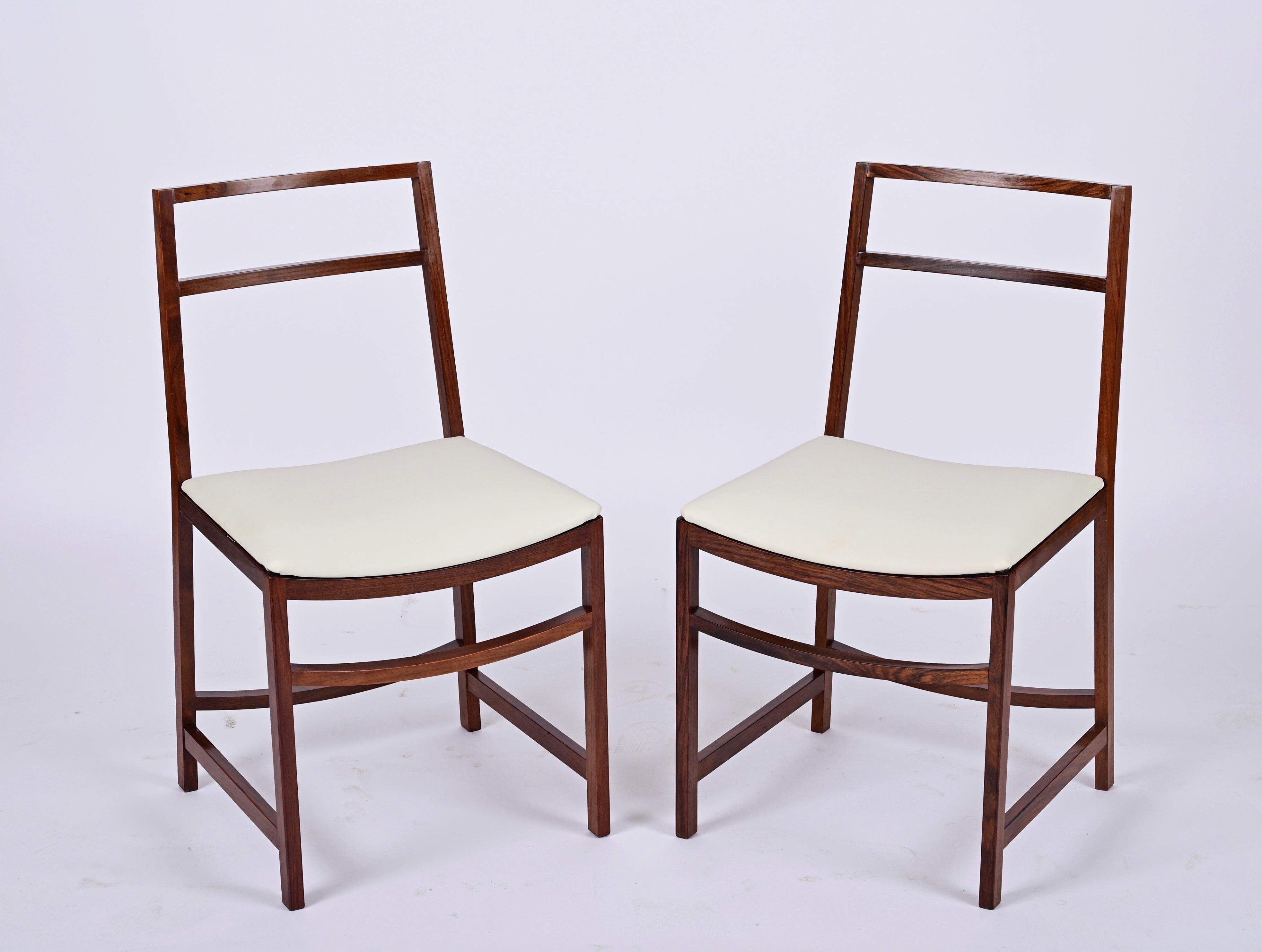 Midcentury Italian Dining Chairs in Teak, Renato Venturi for MIM Roma, 1960s For Sale 10