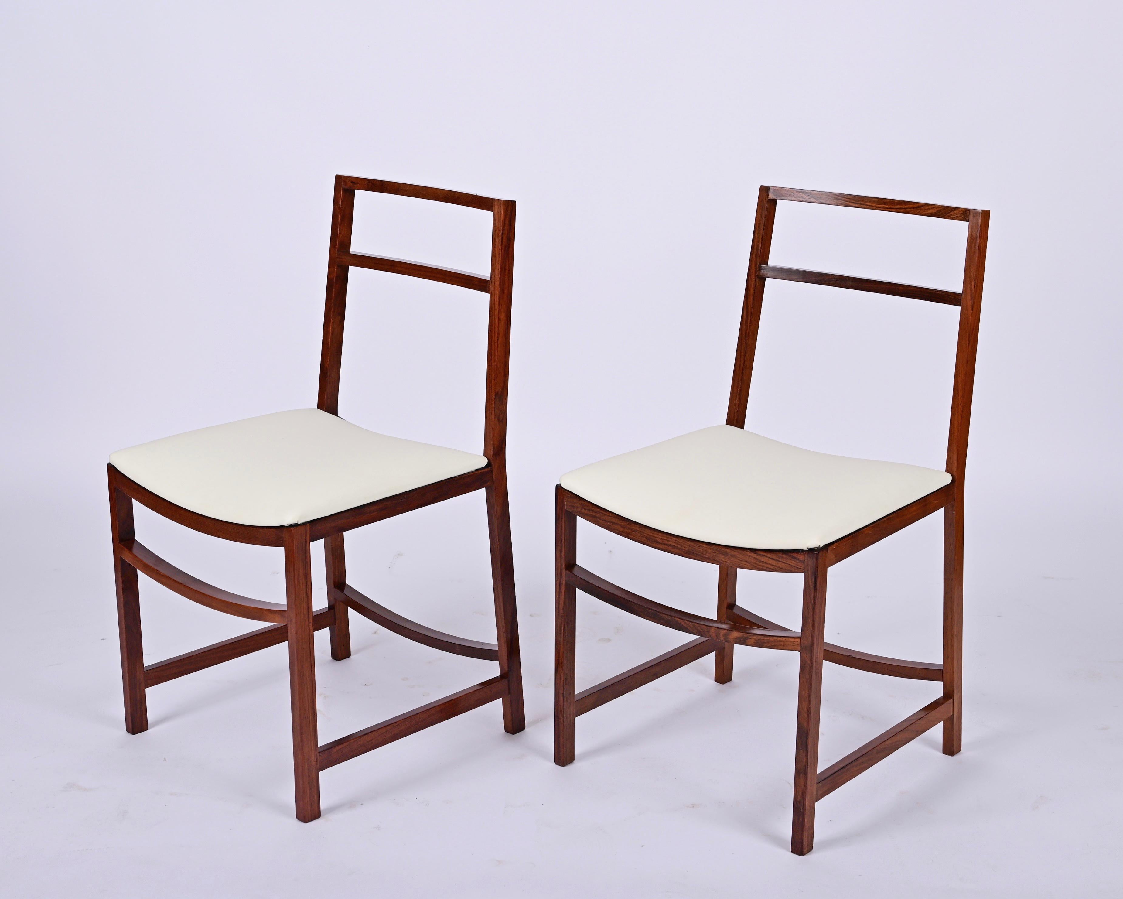Midcentury Italian Dining Chairs in Teak, Renato Venturi for MIM Roma, 1960s For Sale 11