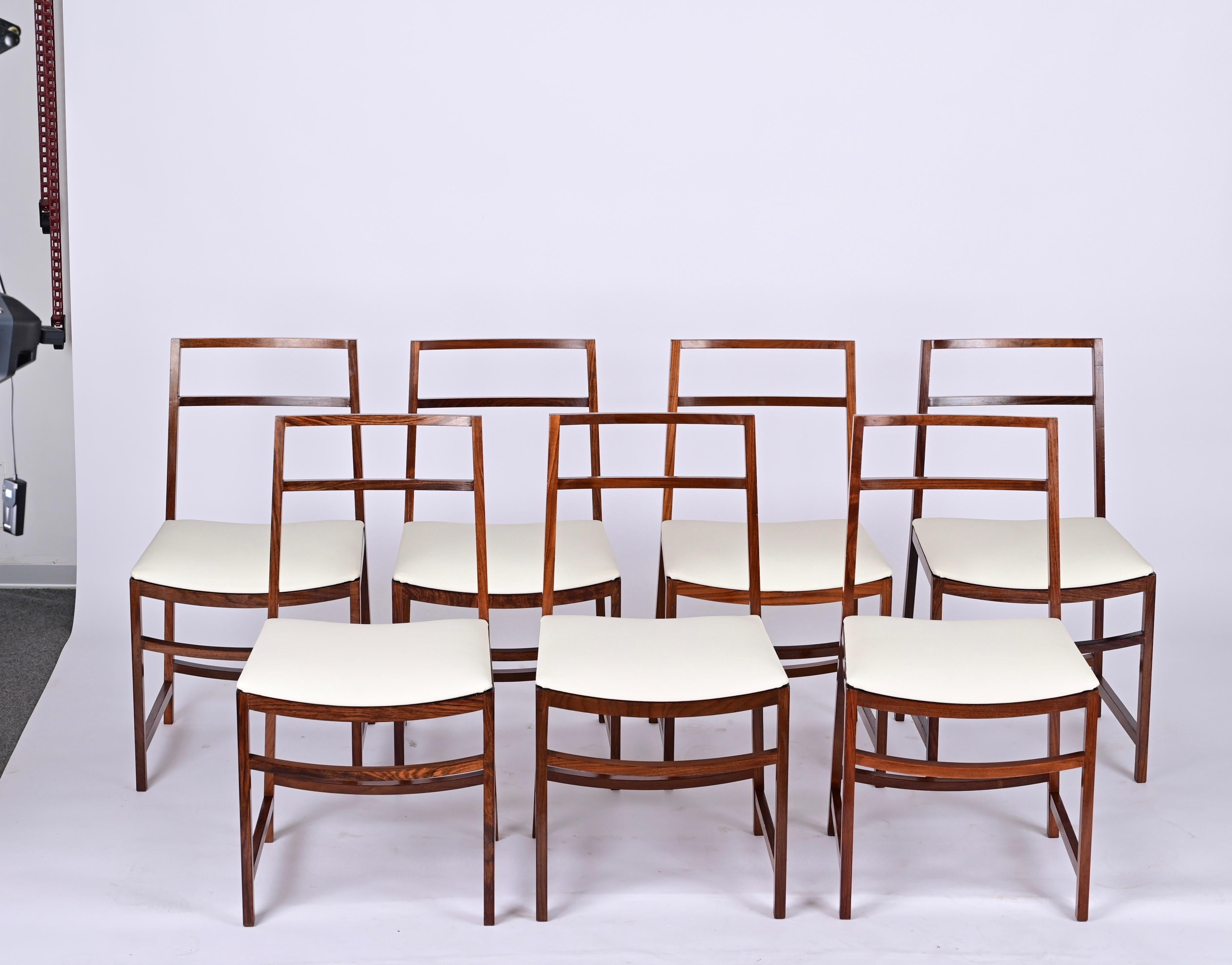 Midcentury Italian Dining Chairs in Teak, Renato Venturi for MIM Roma, 1960s For Sale 13