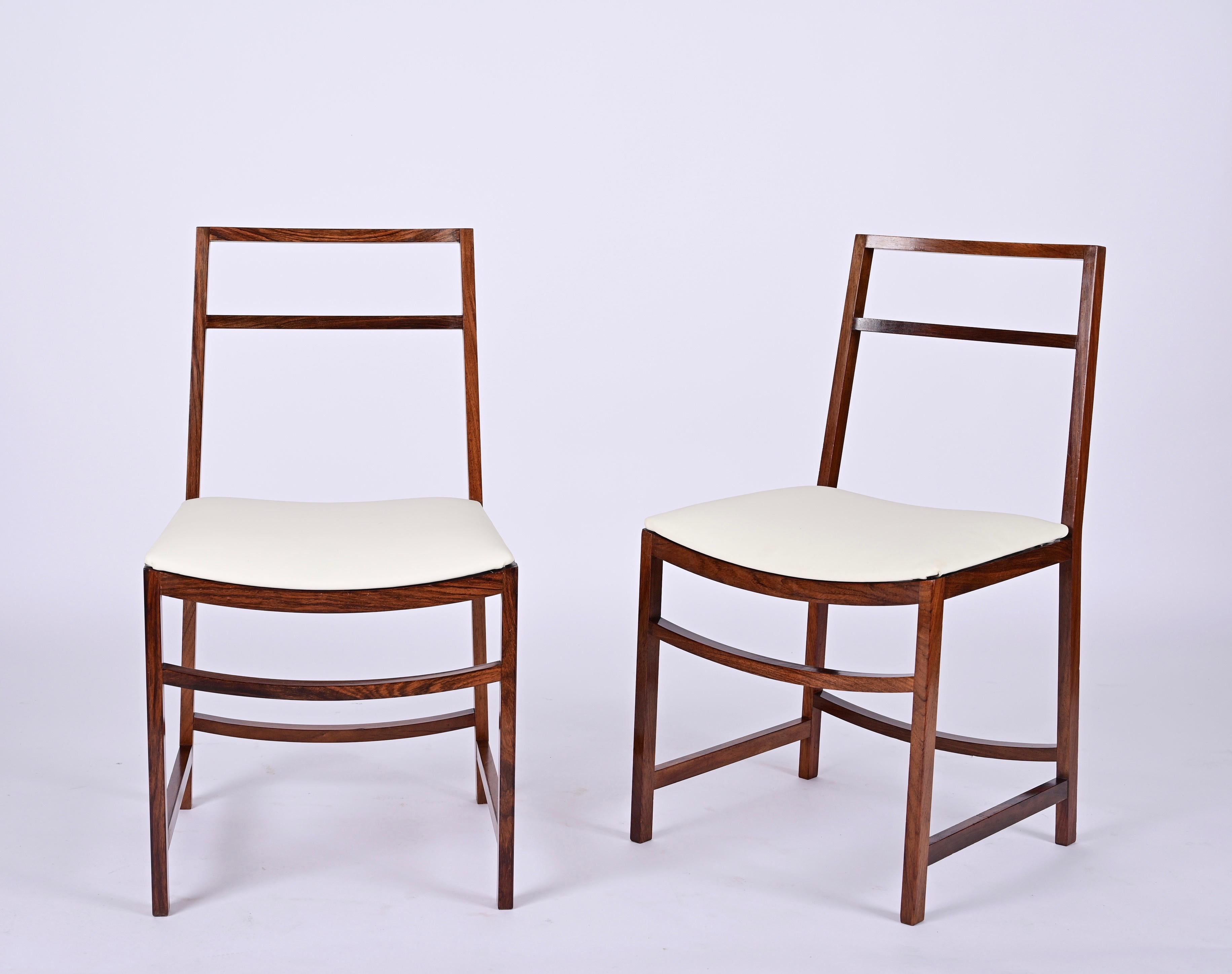 Midcentury Italian Dining Chairs in Teak, Renato Venturi for MIM Roma, 1960s For Sale 14