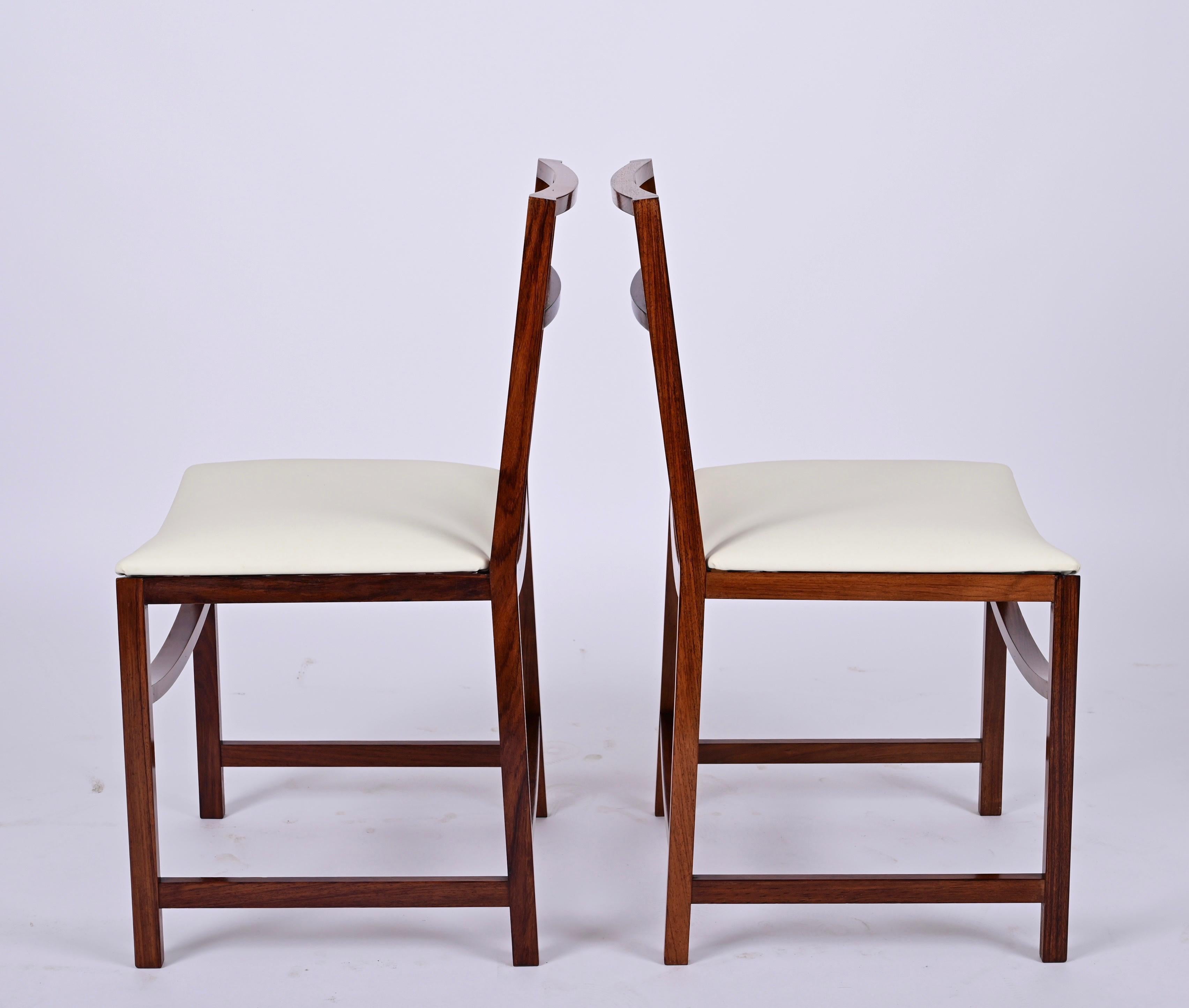 Midcentury Italian Dining Chairs in Teak, Renato Venturi for MIM Roma, 1960s For Sale 1