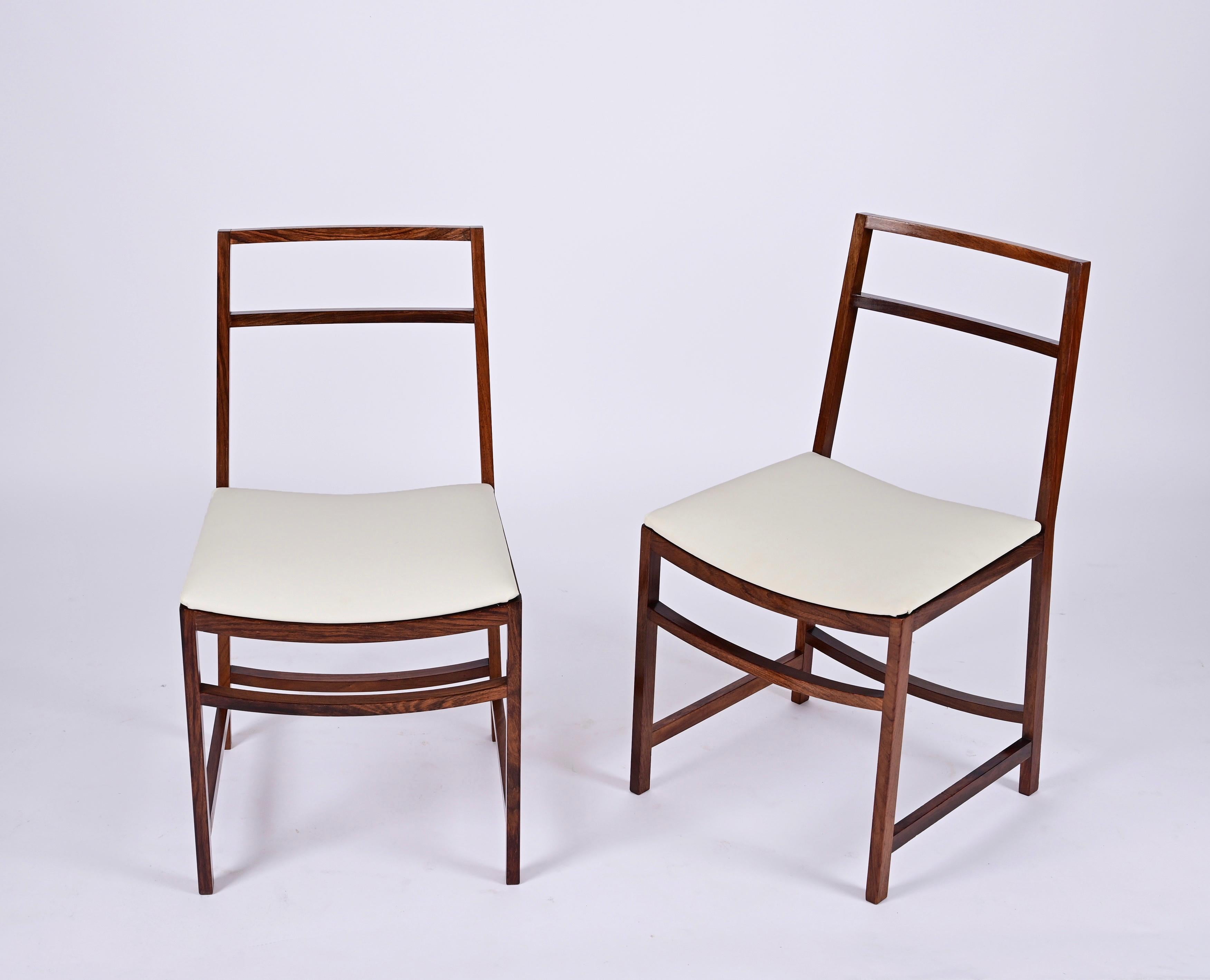Midcentury Italian Dining Chairs in Teak, Renato Venturi for MIM Roma, 1960s For Sale 4