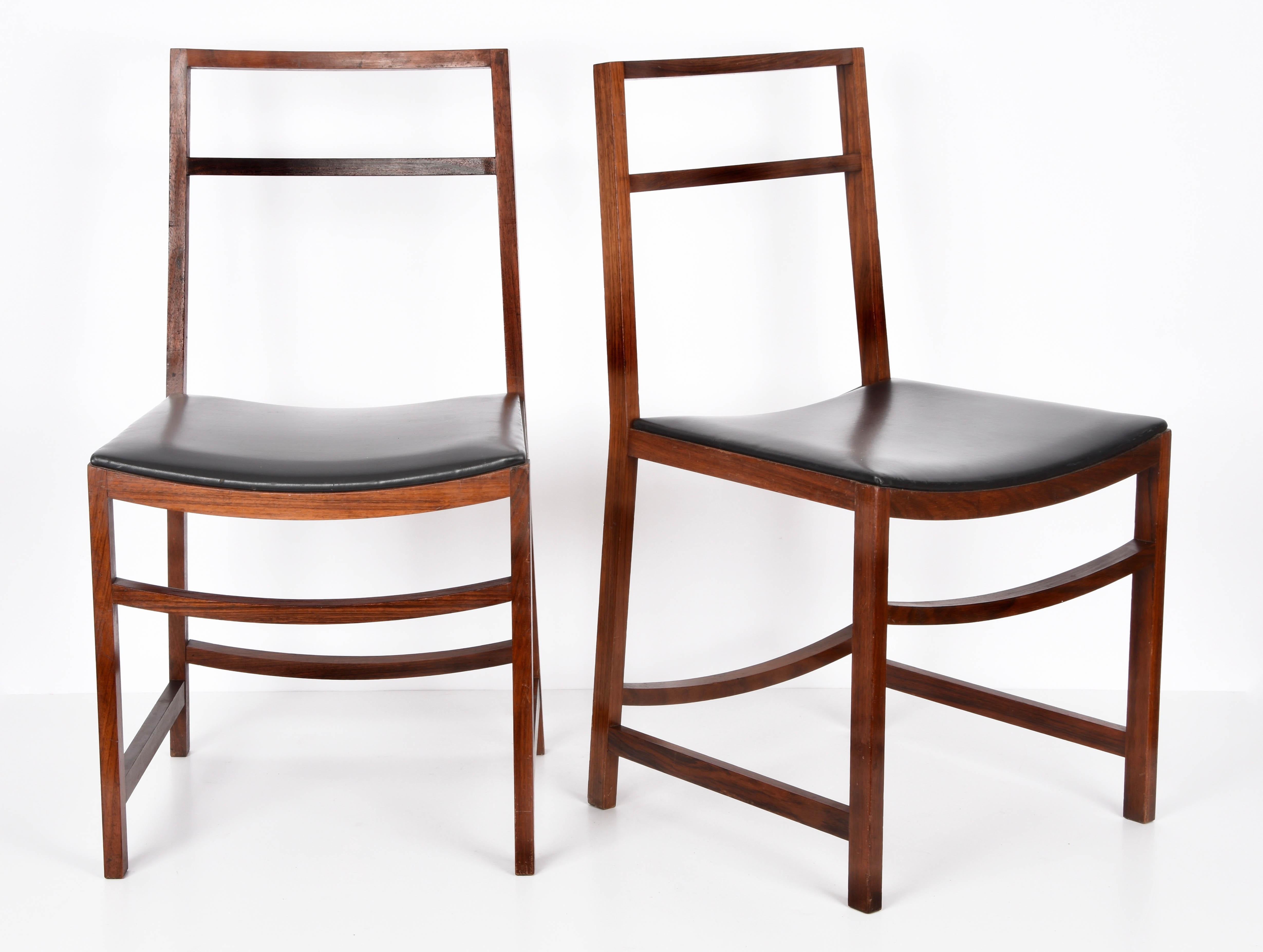 Renato Venturi Midcentury Set of Italian Wood Dining Chairs for MIM Roma, 1960s 5