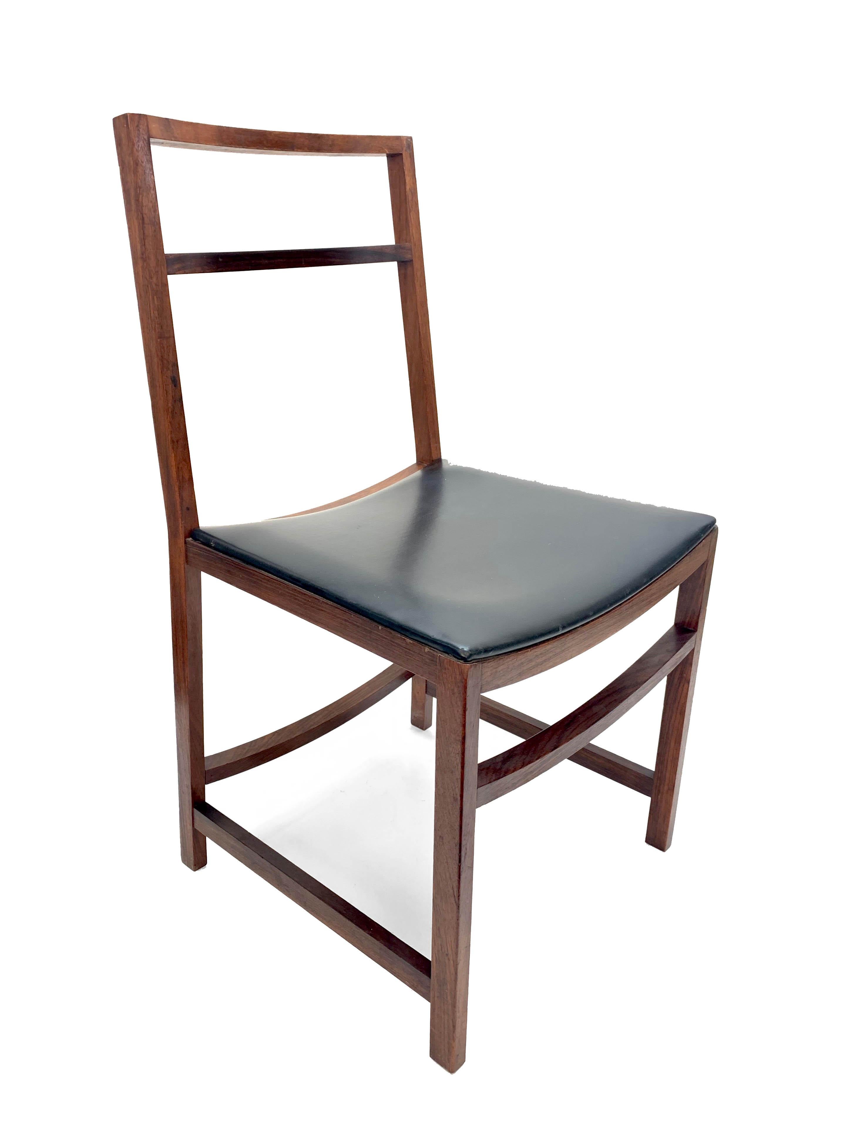 Renato Venturi Midcentury Set of Italian Wood Dining Chairs for MIM Roma, 1960s 6