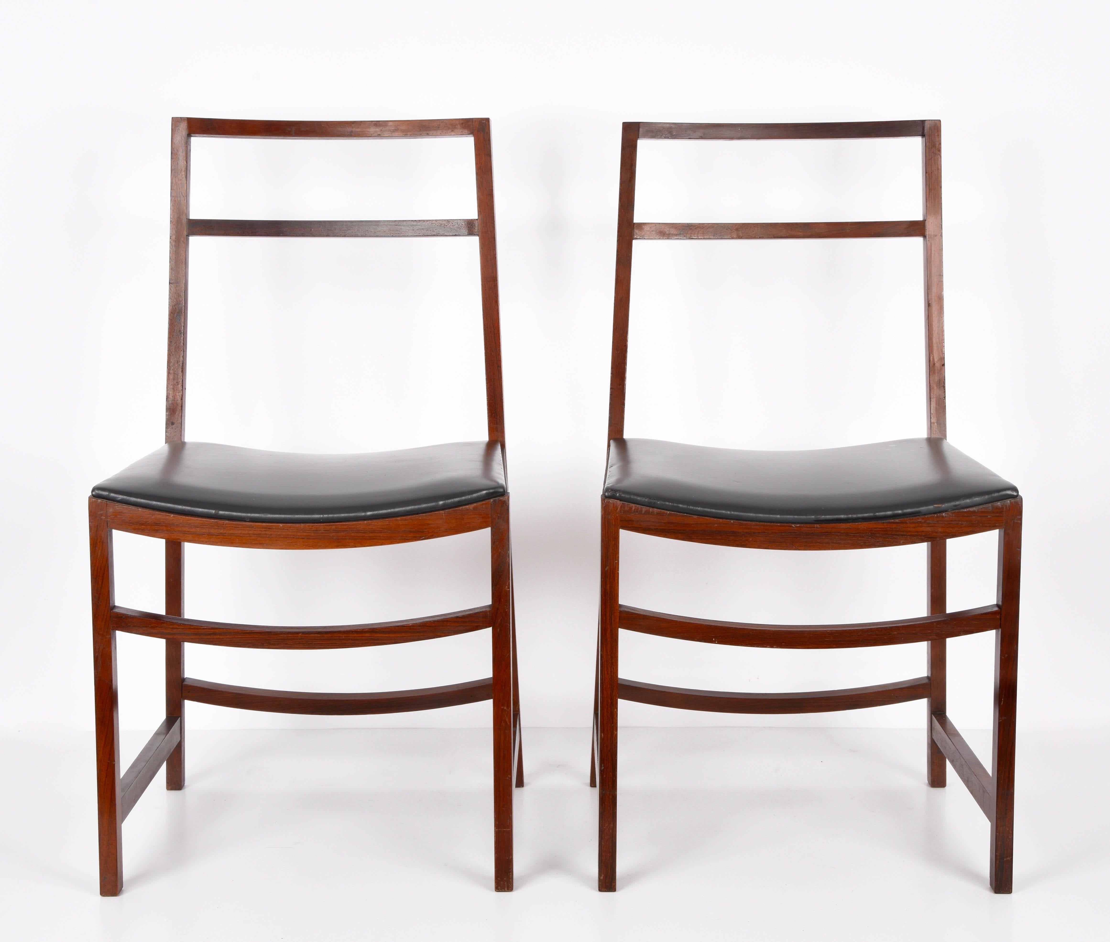 Mid-Century Modern Renato Venturi Midcentury Set of Italian Wood Dining Chairs for MIM Roma, 1960s