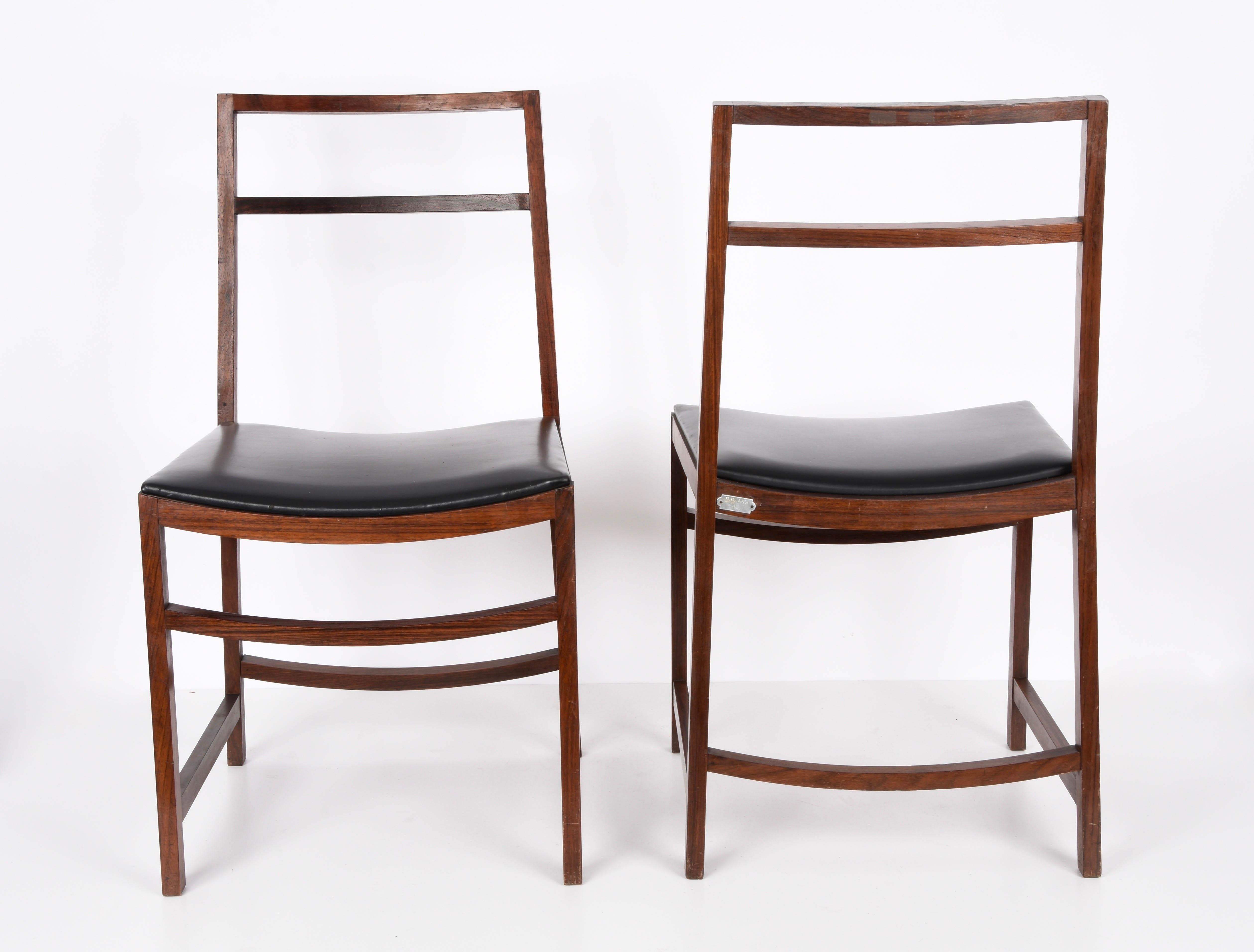 Mid-20th Century Renato Venturi Midcentury Set of Italian Wood Dining Chairs for MIM Roma, 1960s