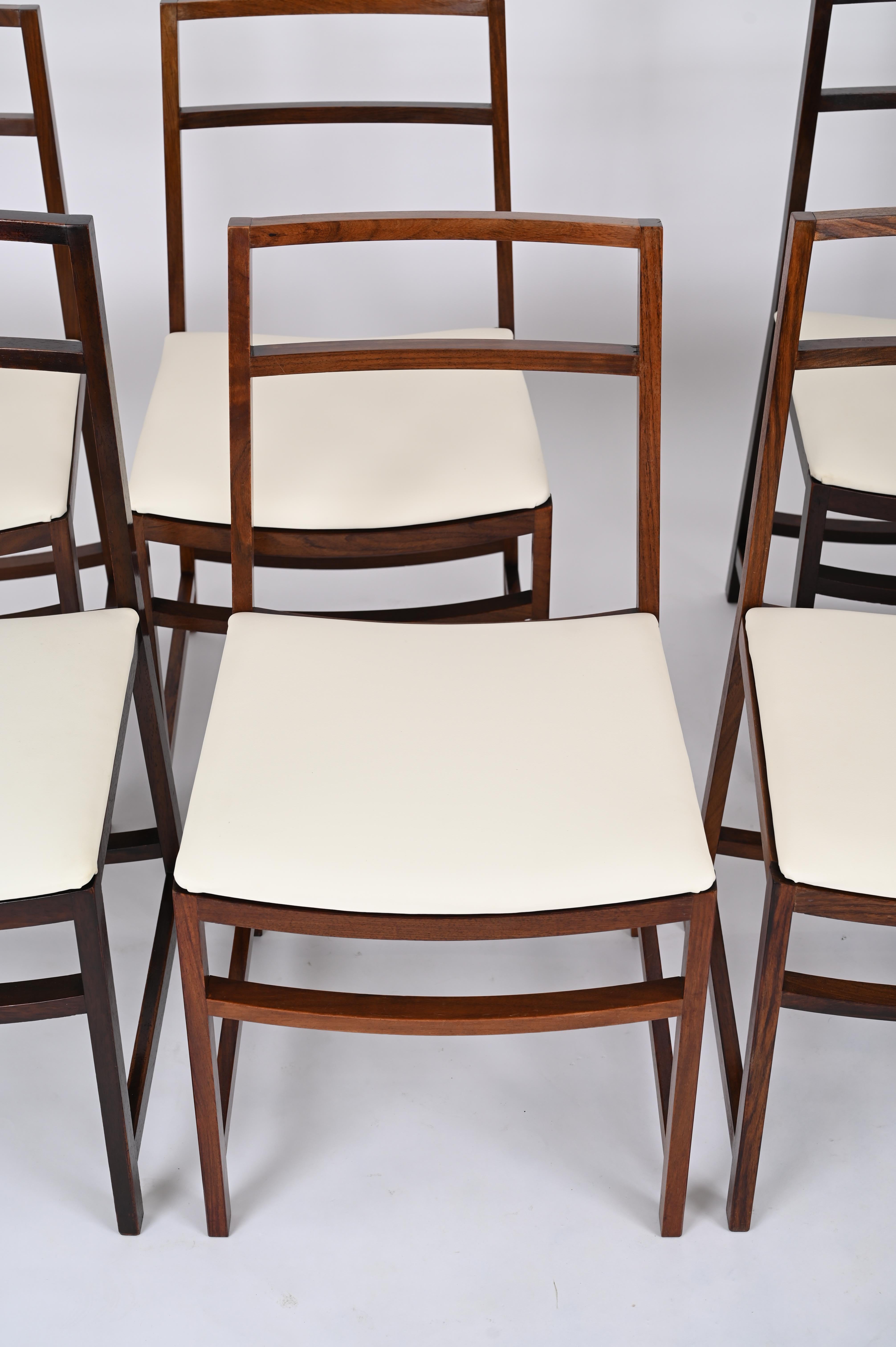 Renato Venturi Juego de 8 sillas de comedor italianas para MIM Roma, Italia Años 60 en venta 5
