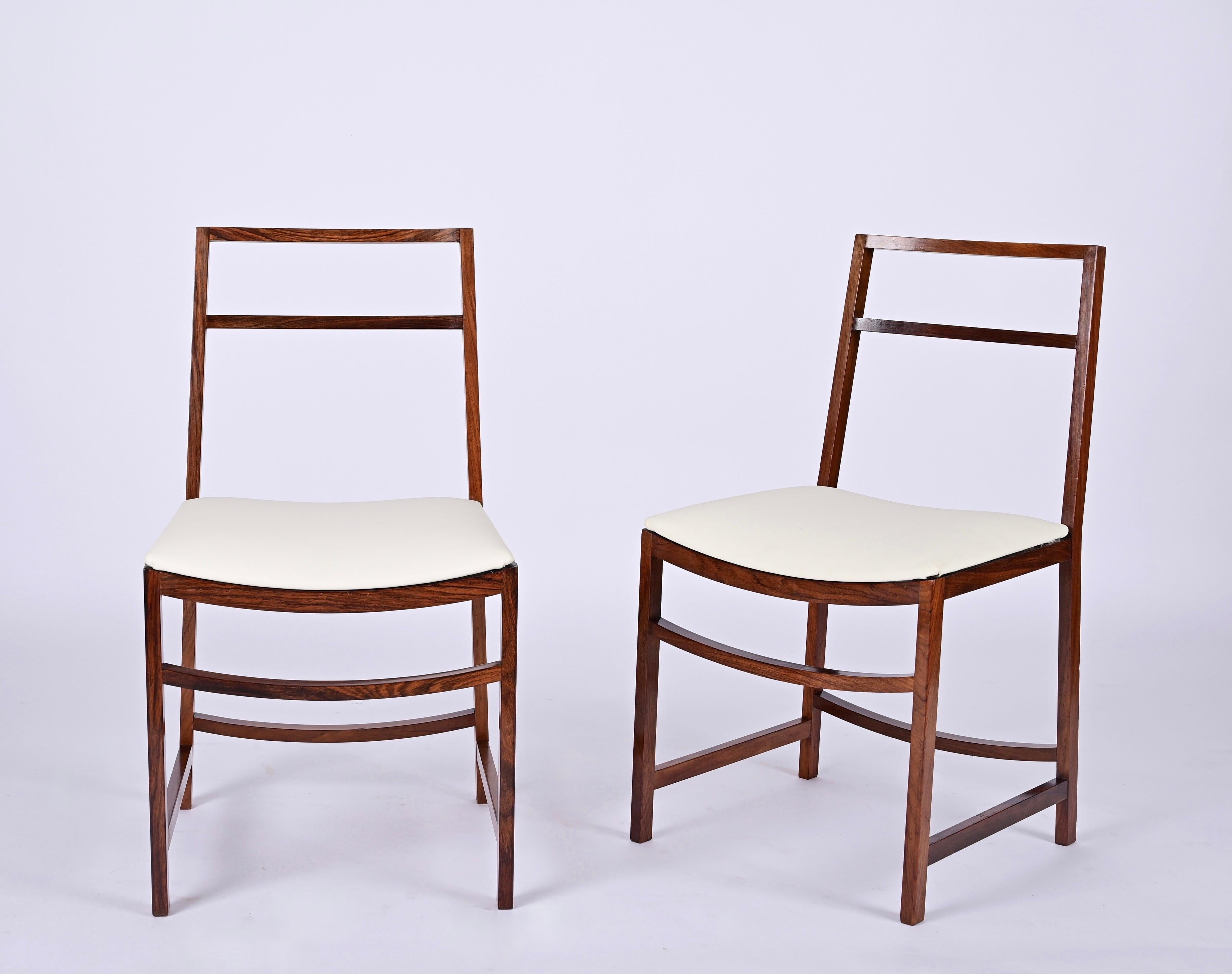 Mid-Century Modern Renato Venturi Set of 8 Italian Dining Chairs for MIM Roma, Italy 1960s For Sale