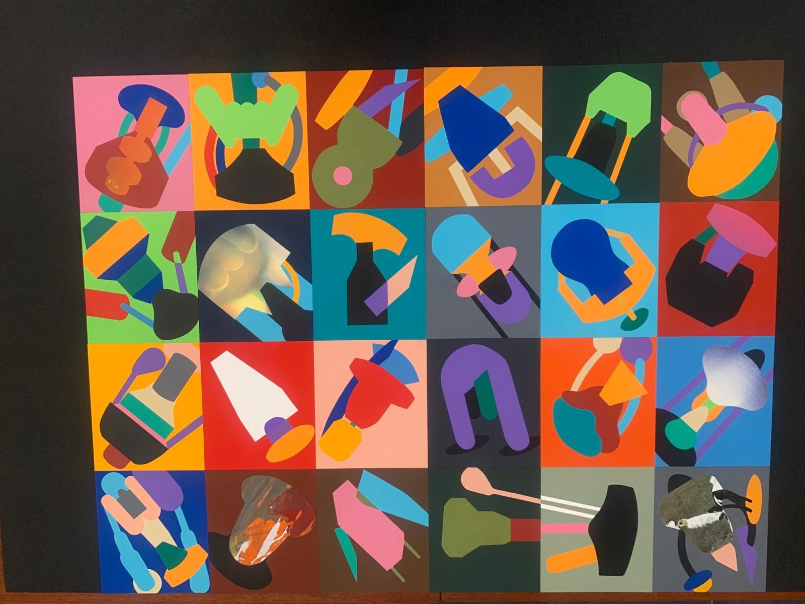 Renato Volpini, Komposition anthropomorpher Elemente, 1990, Collage und Mischtechnik im Angebot 4