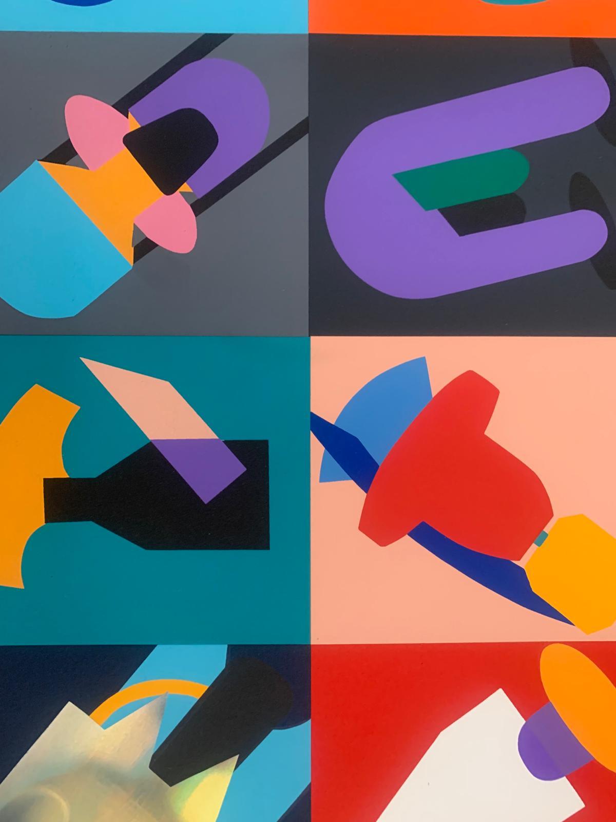 Renato Volpini, Komposition anthropomorpher Elemente, 1990, Collage und Mischtechnik (Italienisch) im Angebot