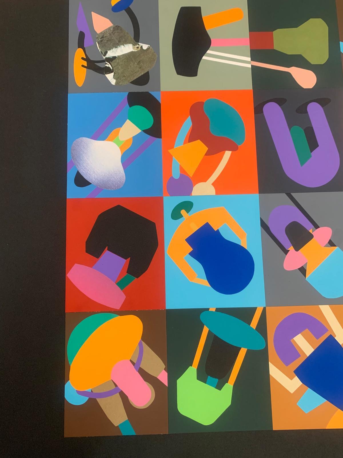Renato Volpini, Komposition anthropomorpher Elemente, 1990, Collage und Mischtechnik im Angebot 2