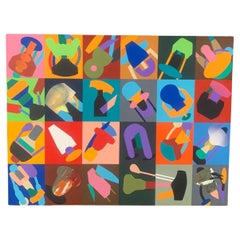 Renato Volpini, Composizione di elementi antropomorfi, 1990, collage e misto.