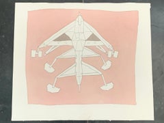 Renato Volpini, Composition, Tempera and Pencil on Paper, 1960s