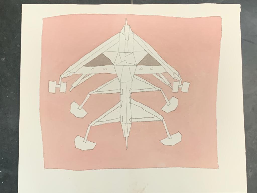 Mid-20th Century Renato Volpini, Composition, Tempera and Pencil on Paper, 1960s For Sale