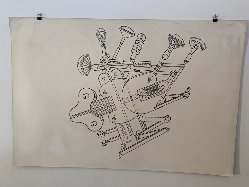 Italian Renato Volpini, Part of a Space Machine, mixed media, 1970s For Sale