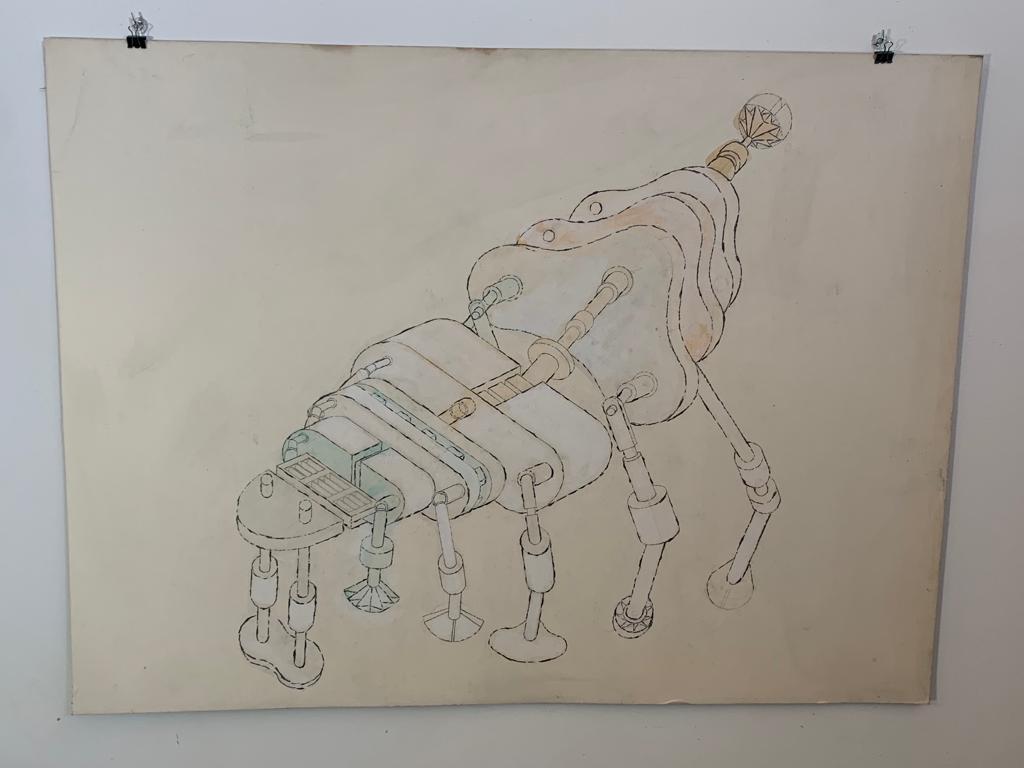 Dessin au fusain sur panneau dur 