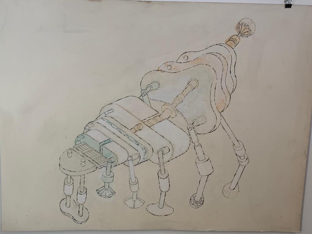 Futuriste Renato Volpini, Une partie de la machine du rêve Vénus, 1970, techniques mixtes en vente