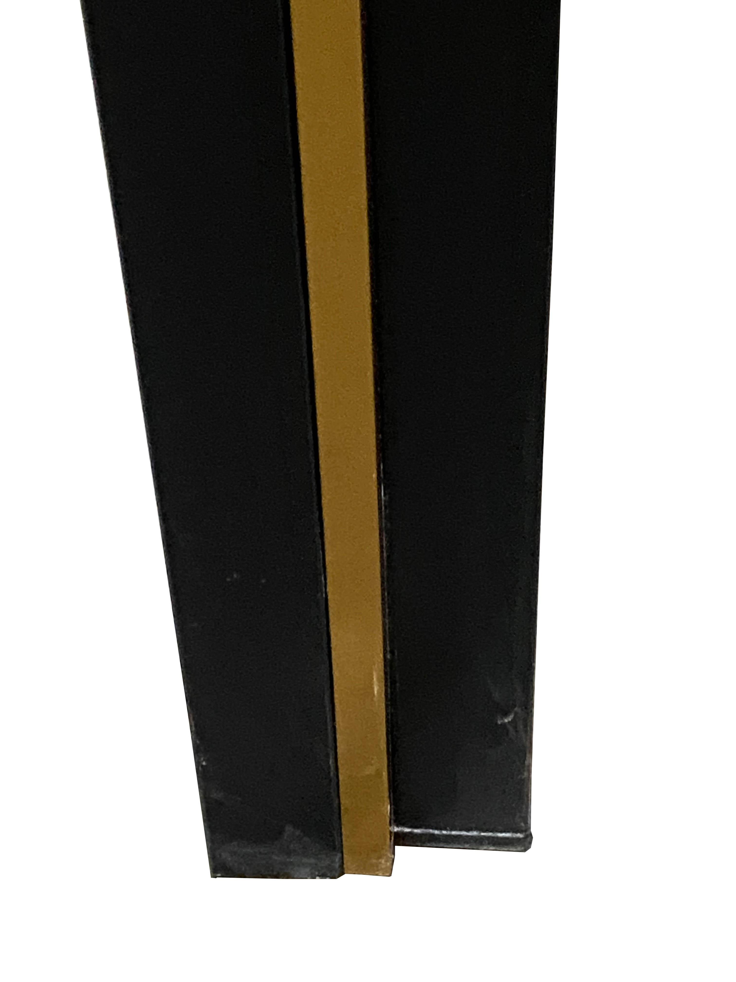 Late 20th Century Renato Zevi Brass and Black Metal Consolle, Italy, 1970s