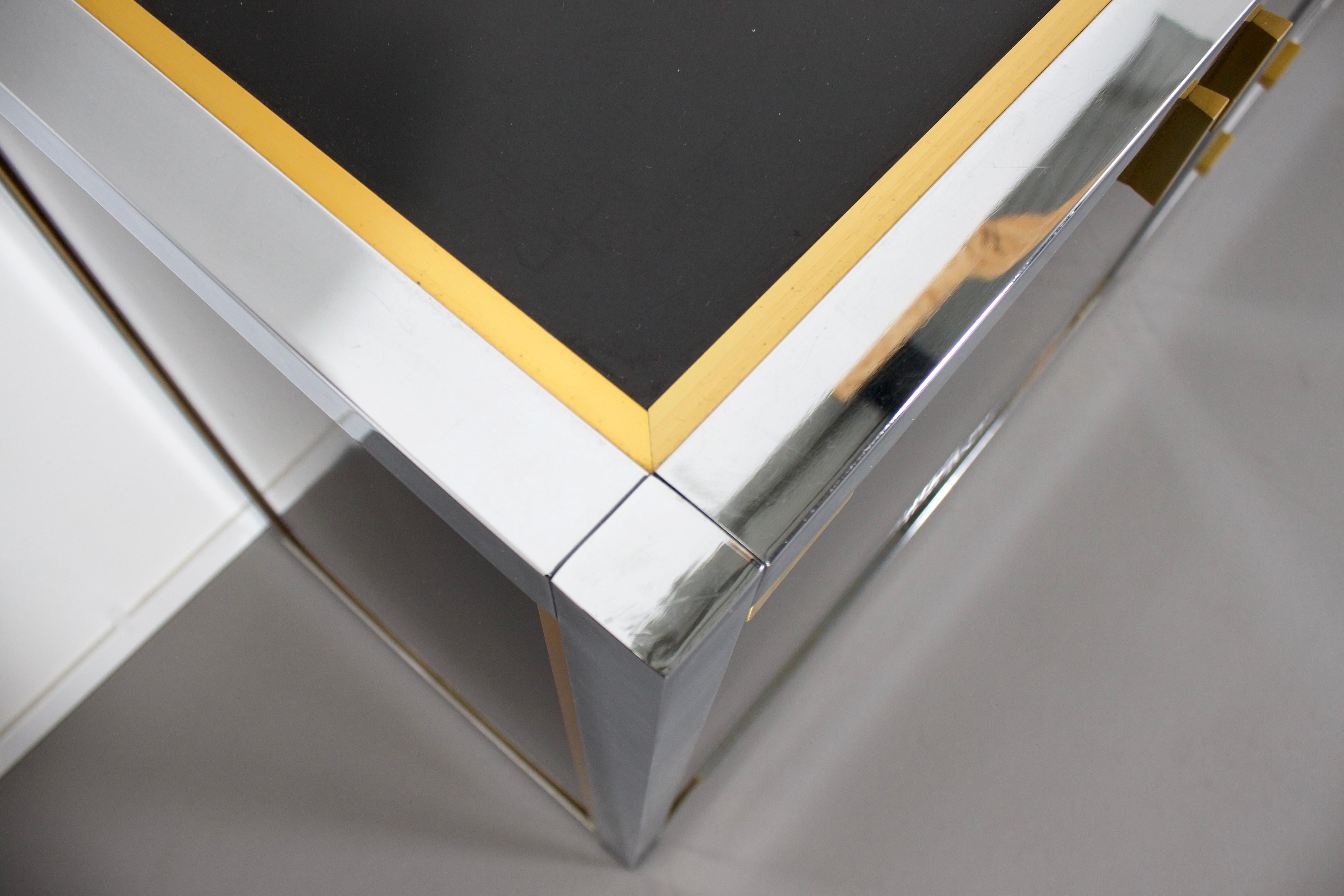 Renato Zevi Brass and Chrome Sideboard Consisting of Three Pieces, Italy, 1970s 1