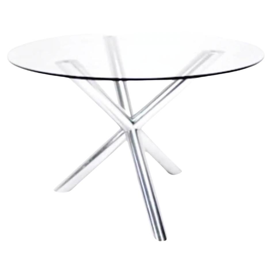 Renato Zevi Design for Roche Bobois France Years 1970 Table in Chrome and Glass For Sale