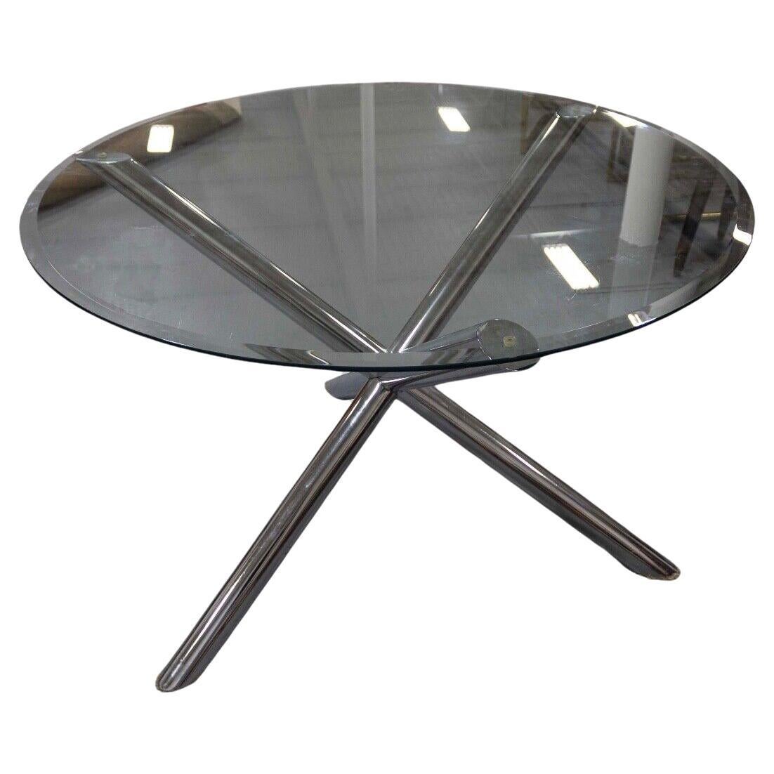 Renato Zevi Dining Round Dinette Chrome Table Gekreuzte Beine Contemporary Modern