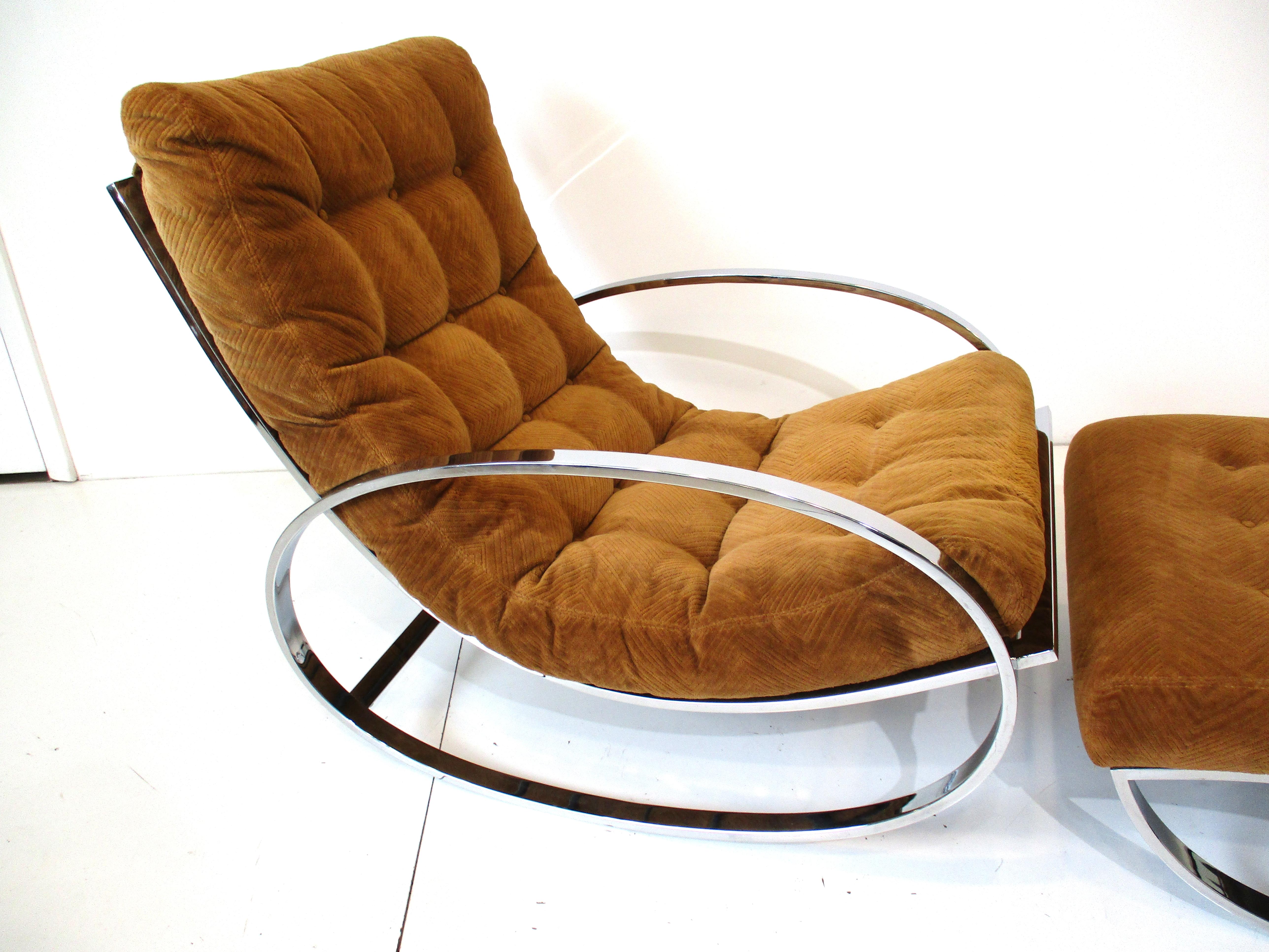 Renato Zevi Ellipse Lounge Chair w/ Ottoman for Selig Italy 1