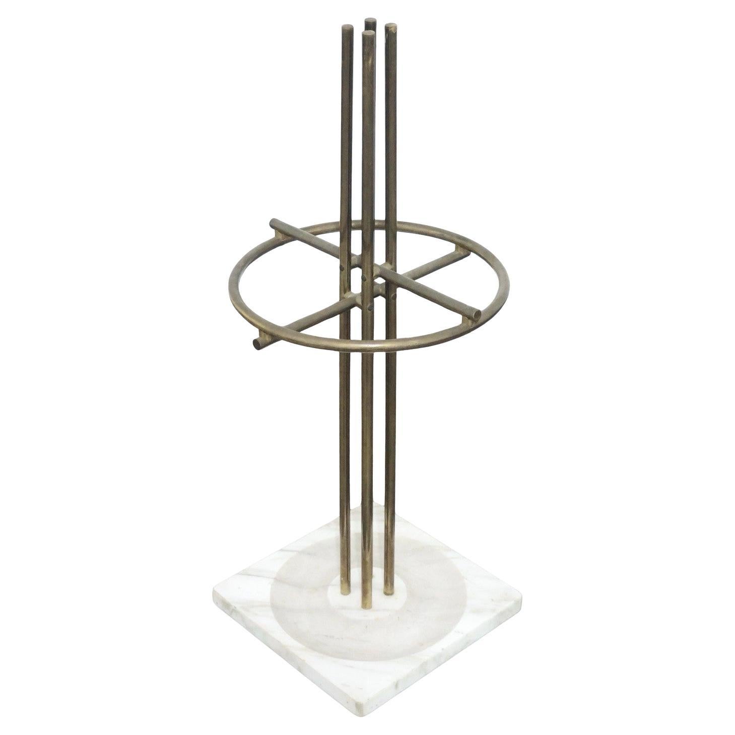 Renato Zevi Internati Metal Art Portaombrelli Marmo Ottone Design Modernariato en vente